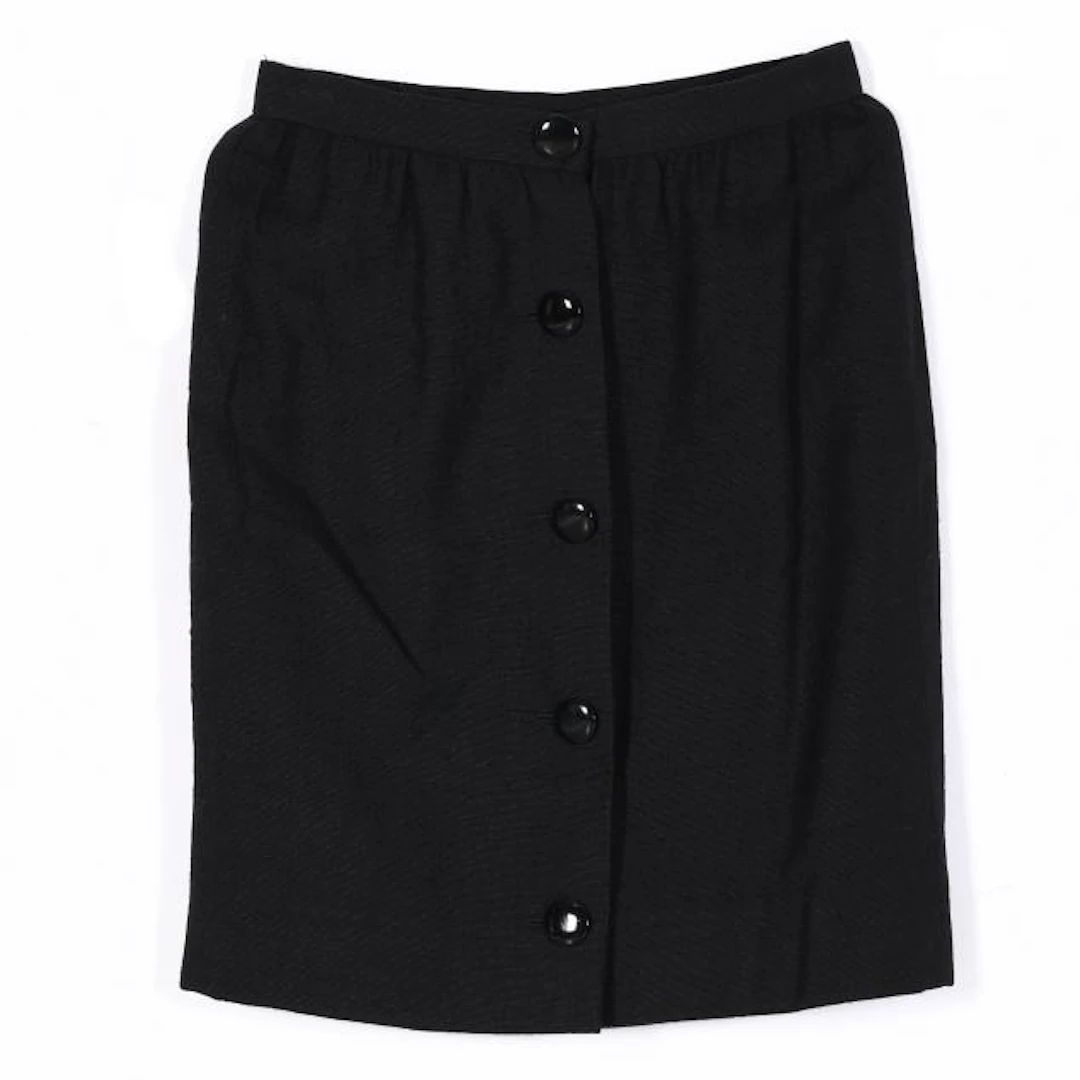 Black Wool Blend Pencil Skirt, Ted Lapidus