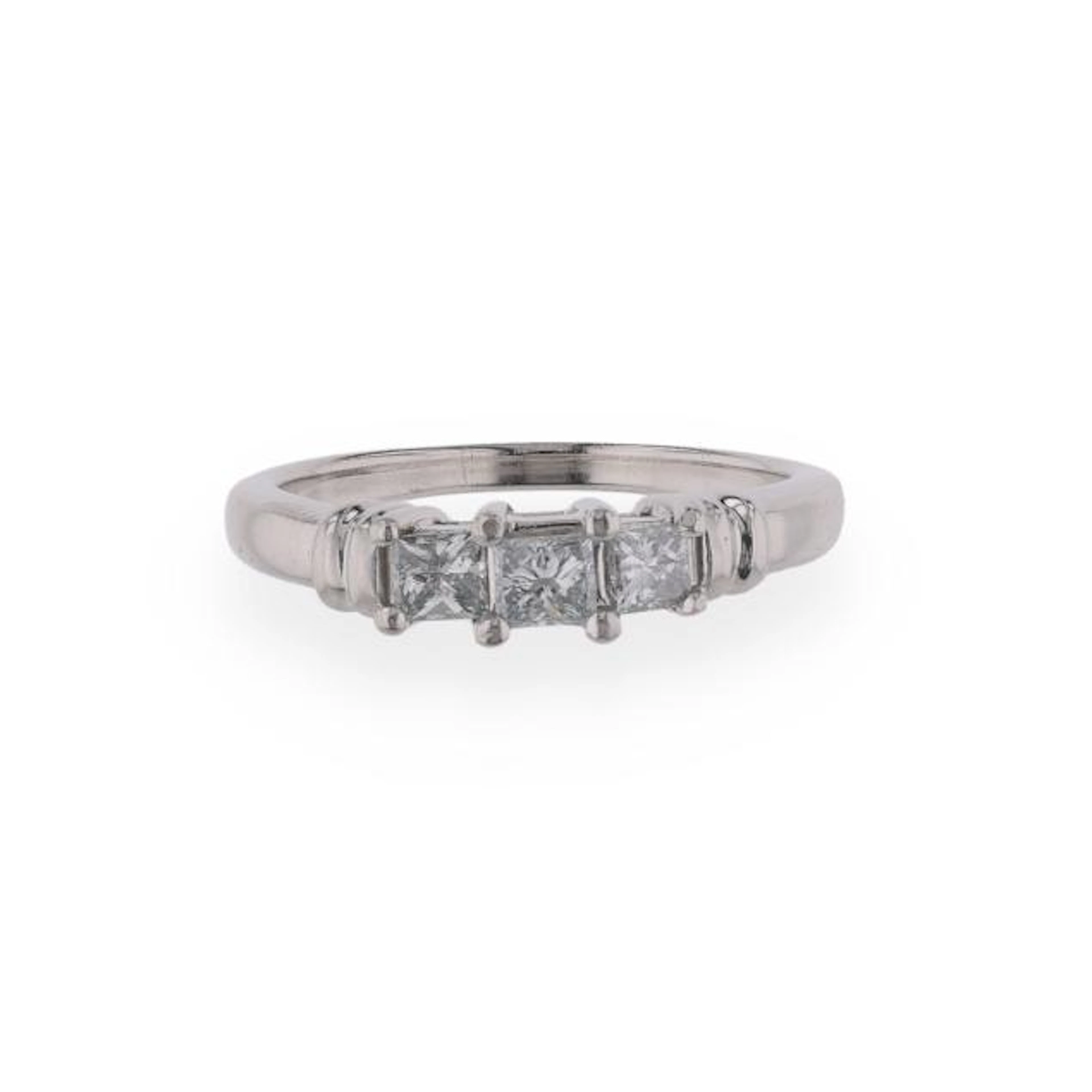 Platinum and Diamond Three-Stone Ring