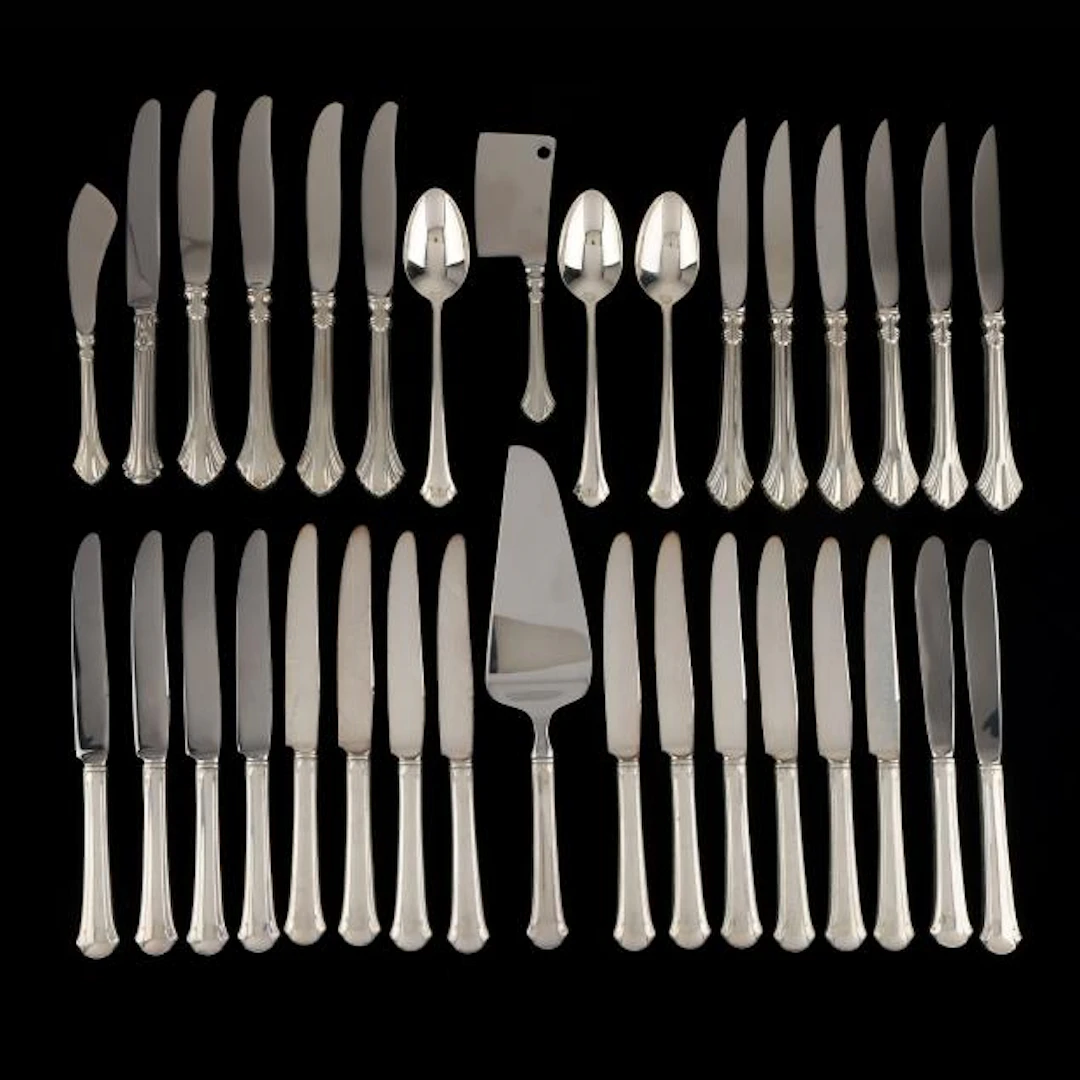 (33) Pieces of Sterling Silver Flatware, Including Wallace and Towle