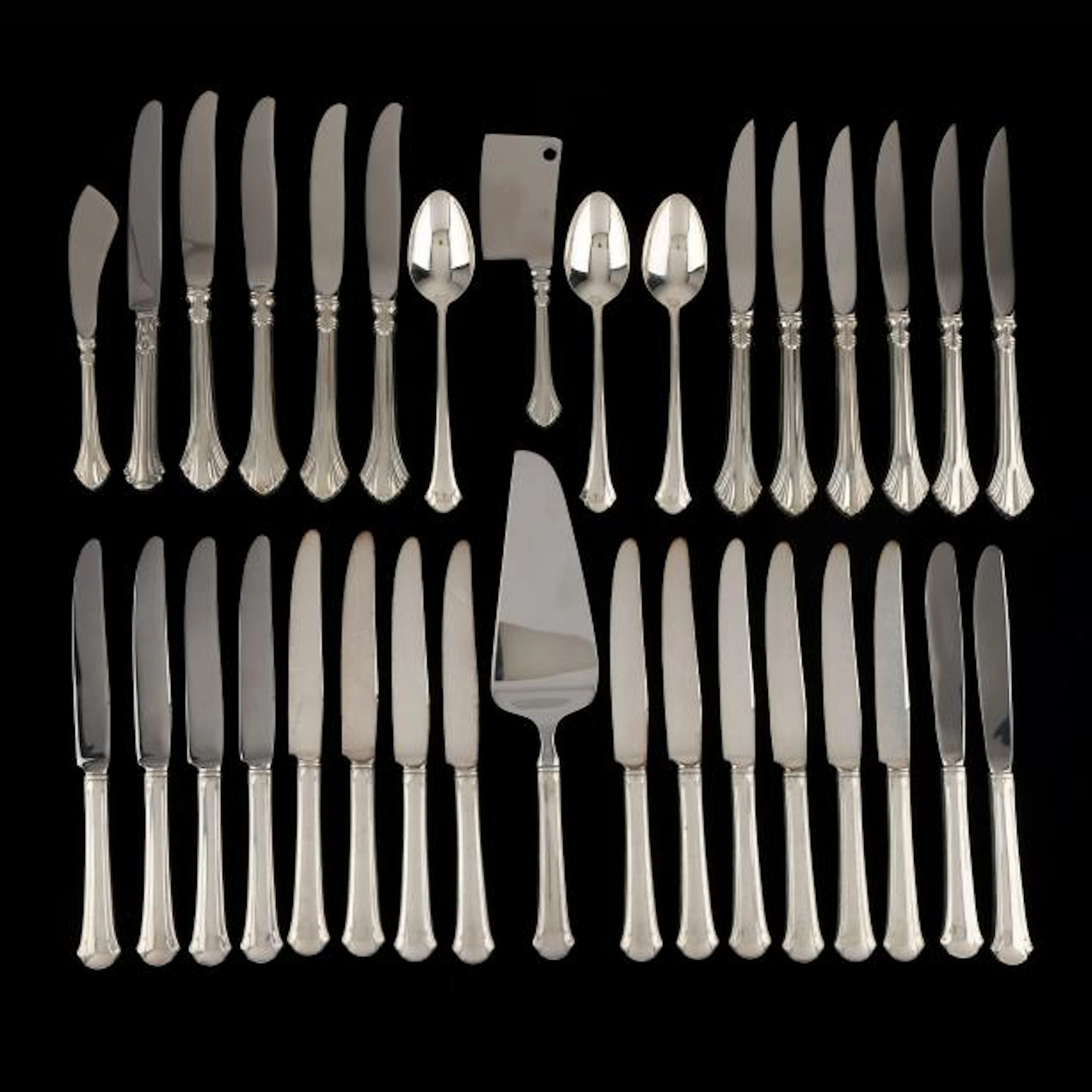 (33) Pieces of Sterling Silver Flatware, Including Wallace and Towle