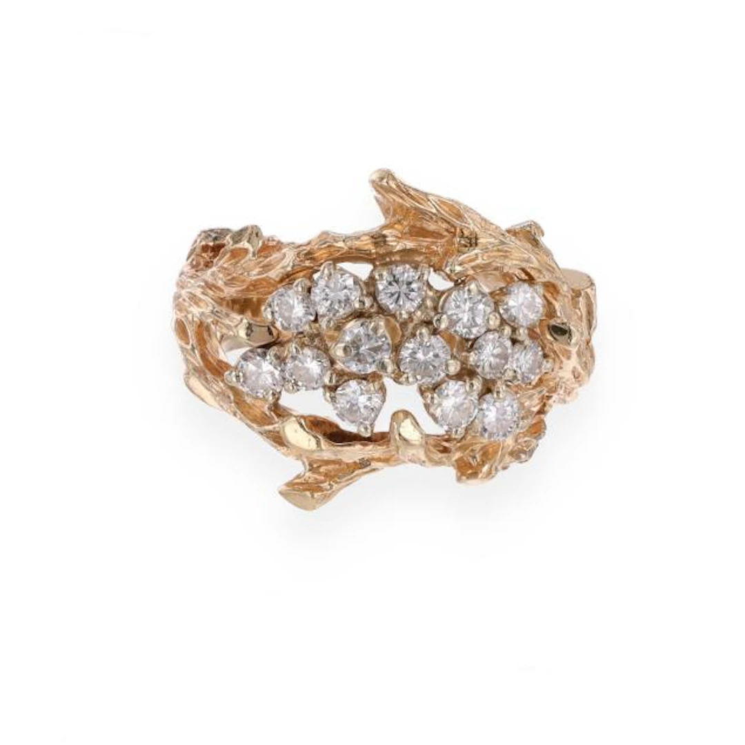Gold and Diamond Cluster Ring