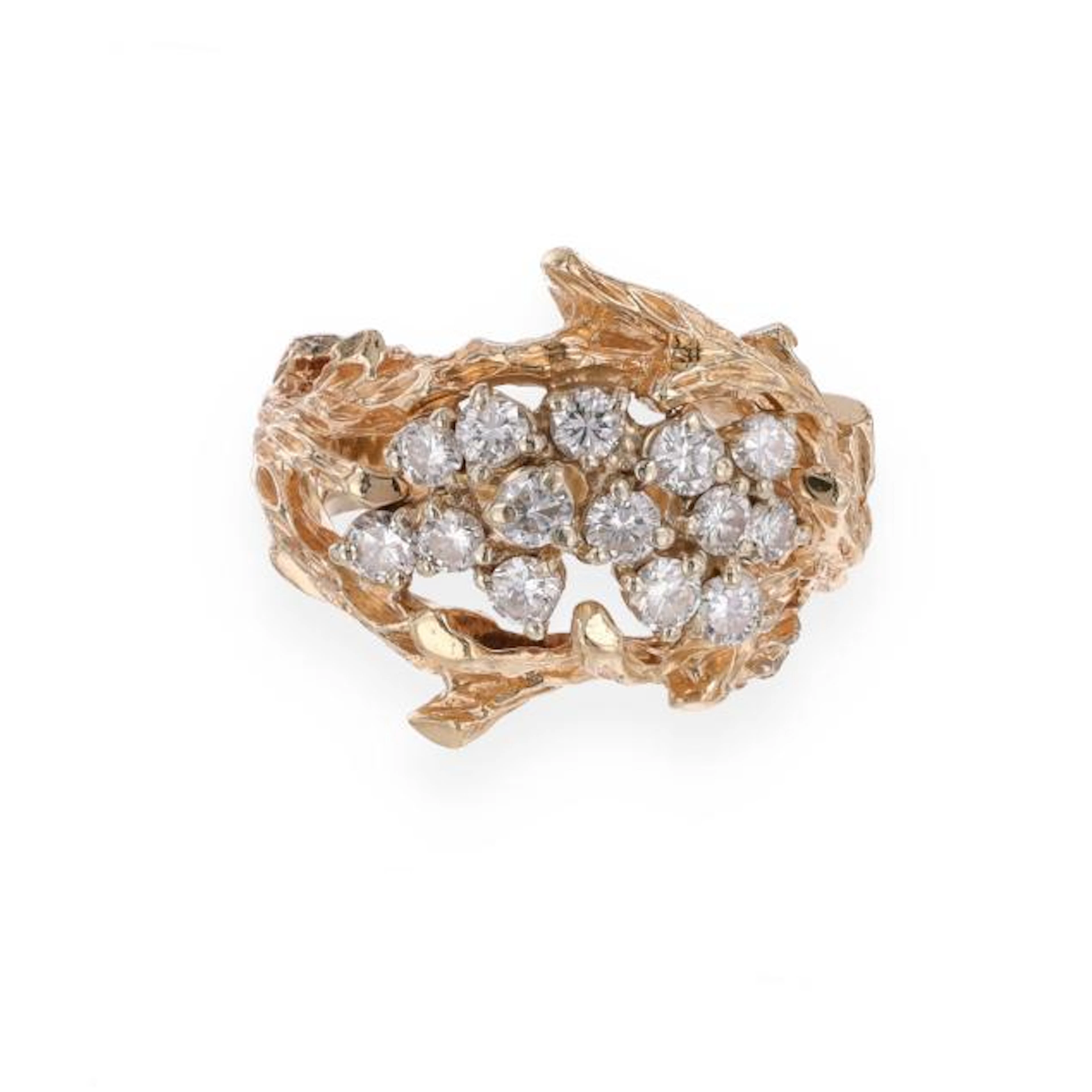 Gold and Diamond Cluster Ring