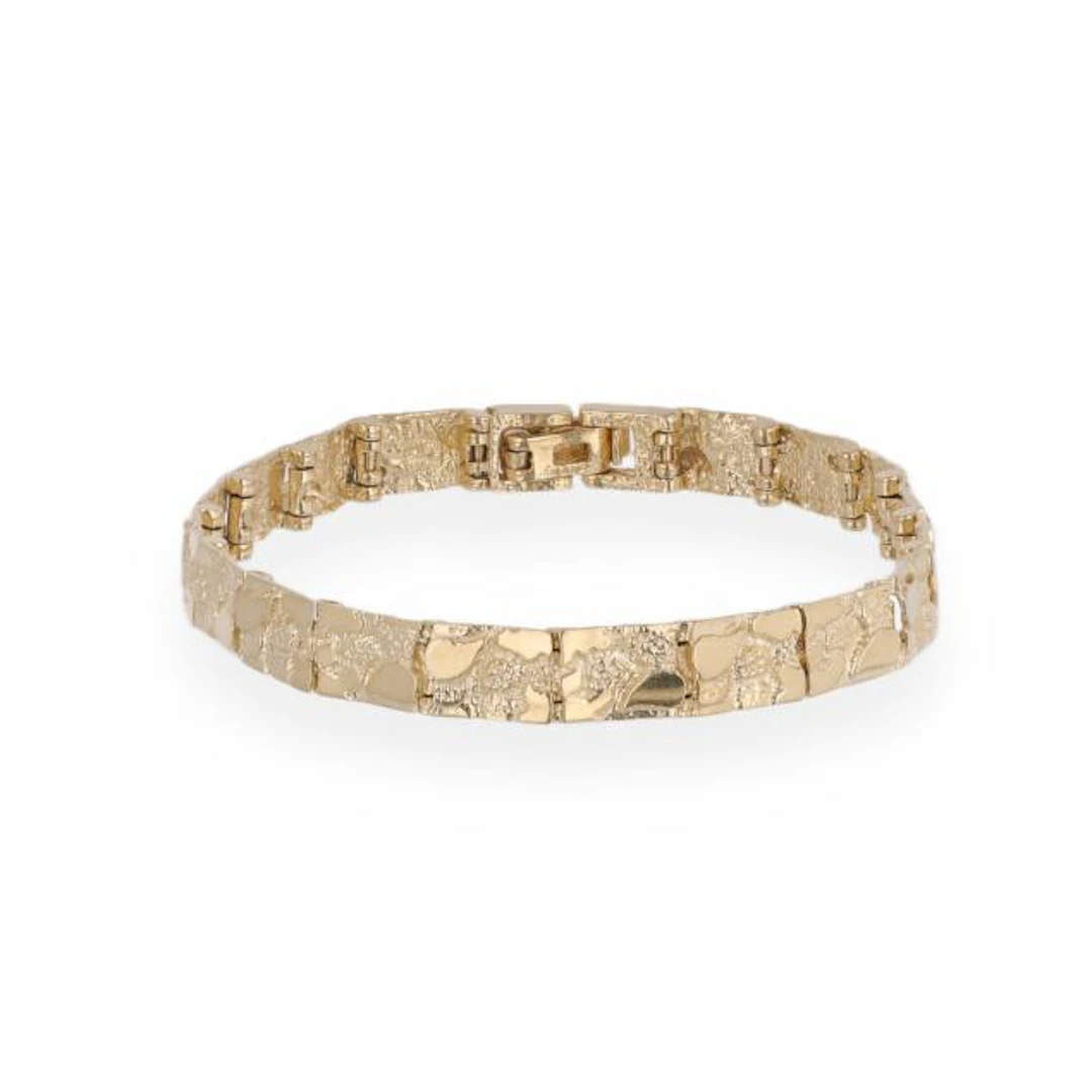 Gold Nugget Motif Link Bracelet