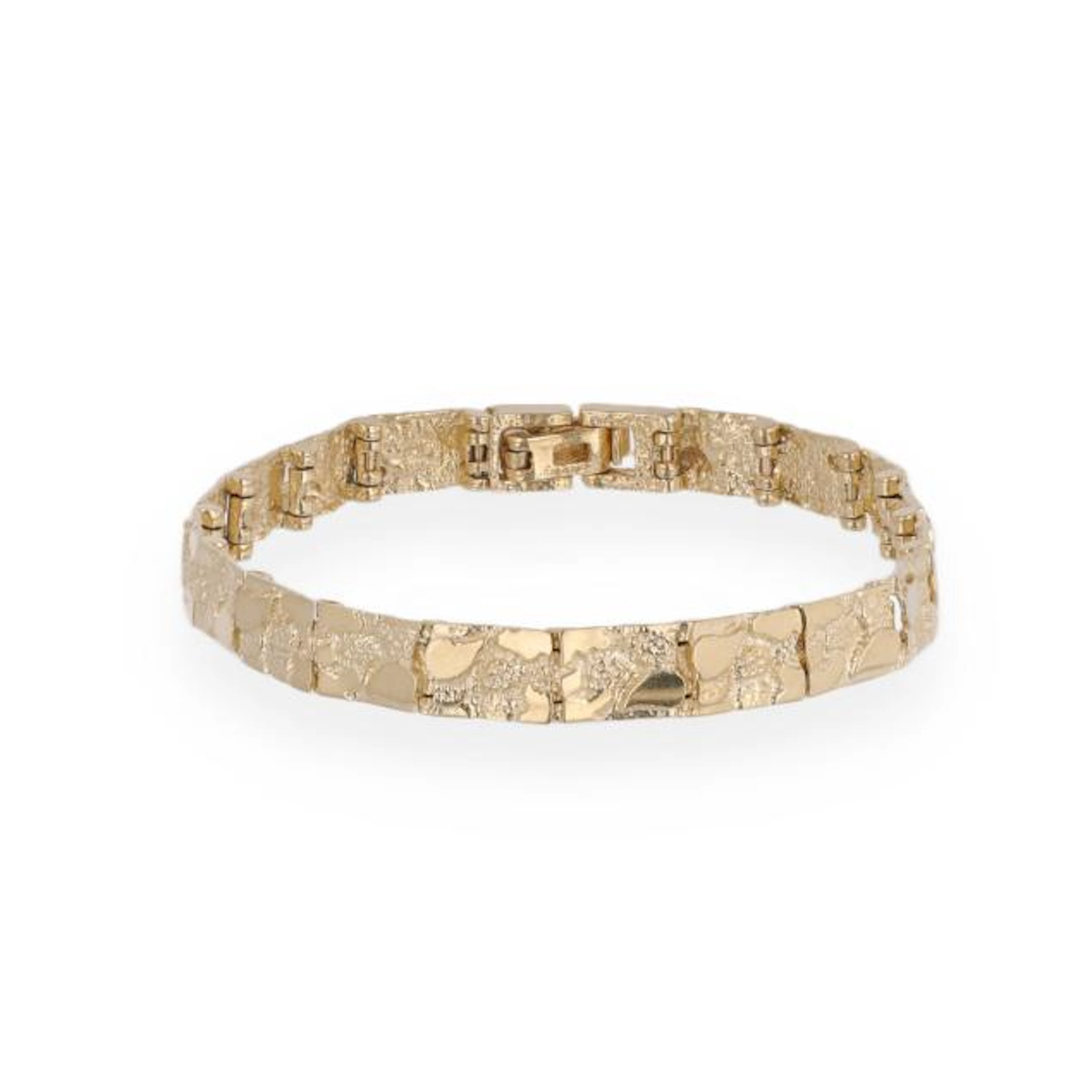 Gold Nugget Motif Link Bracelet