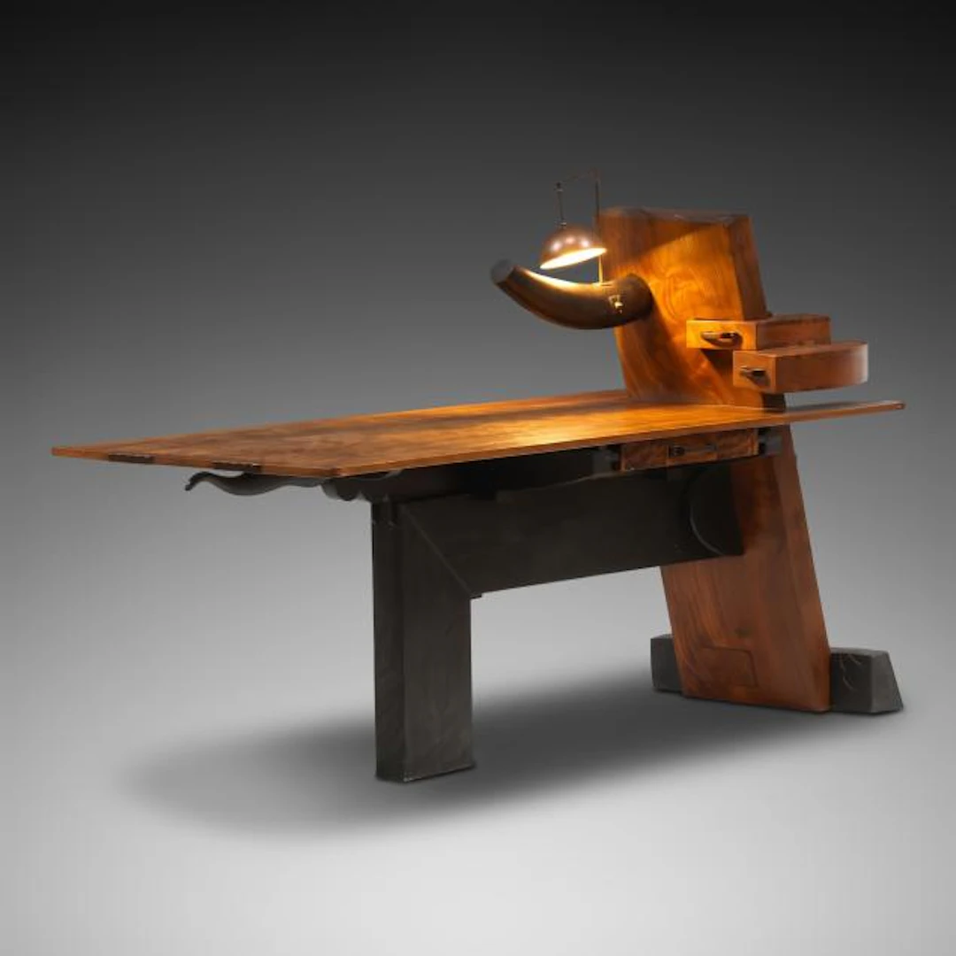 Garry Knox Bennett (American, 1934-2022), Important Bull Walnut Desk