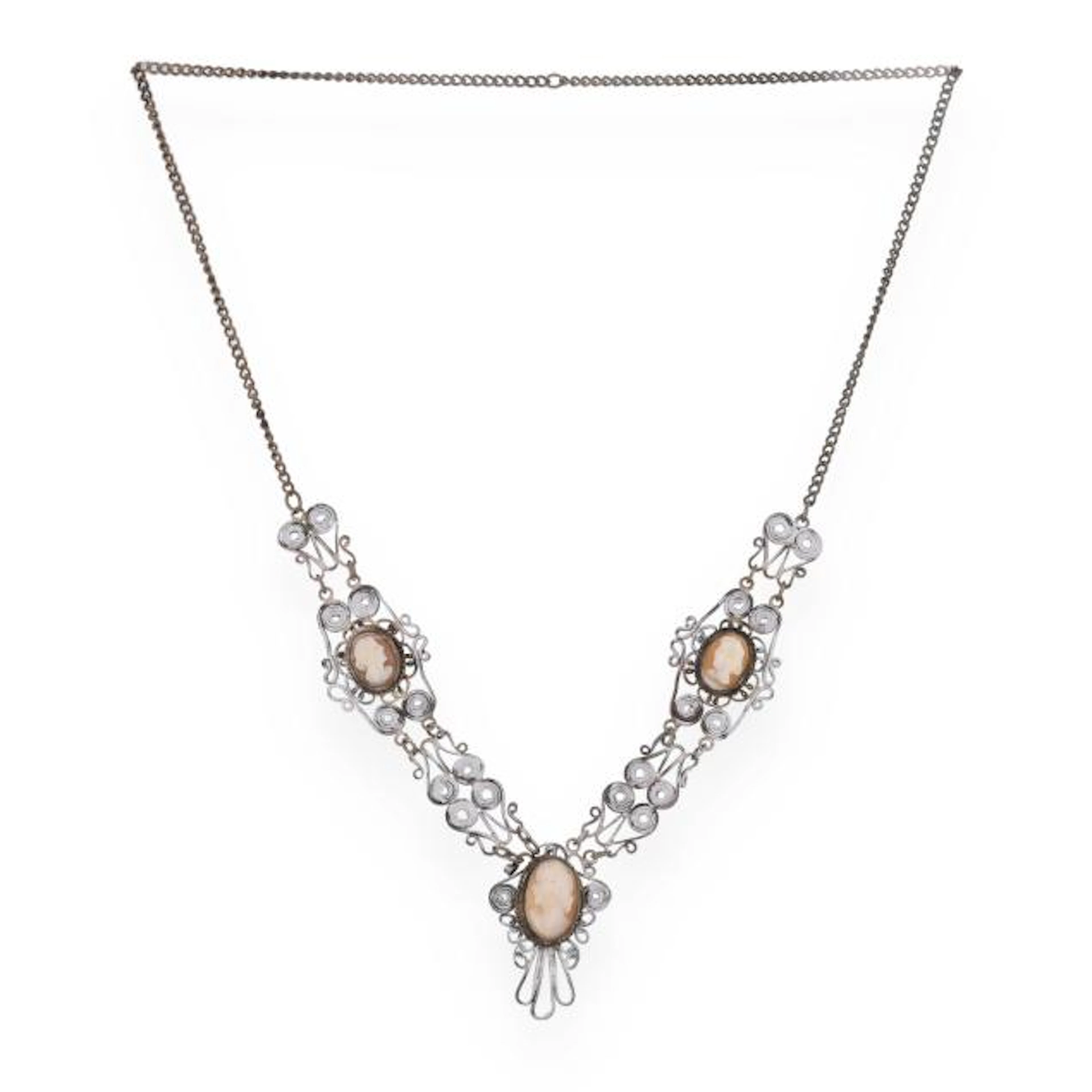 Vintage Gold-Tone Cameo Necklace
