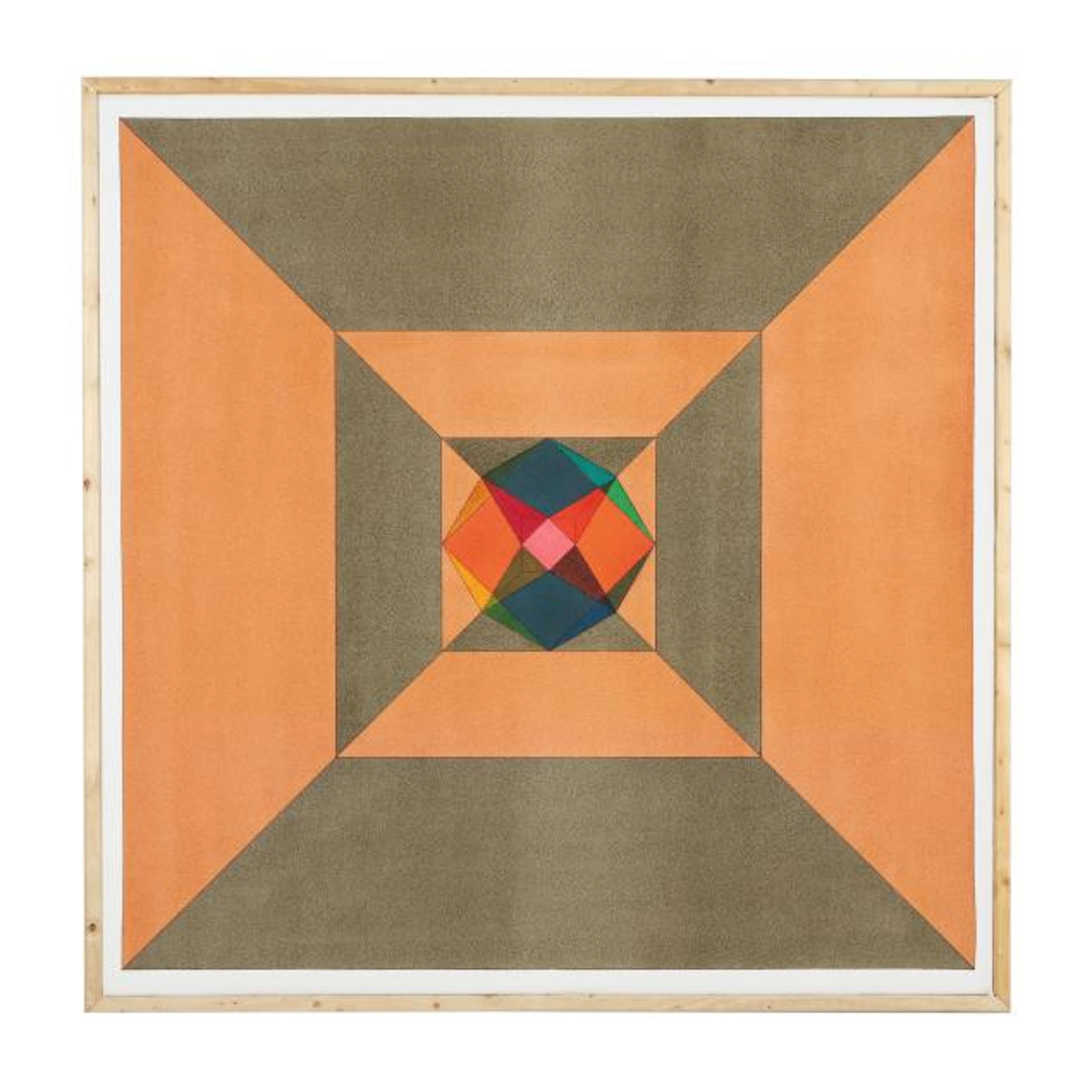 John Hiigli (American, 1943-2017), Orange and Brown Cube Prism