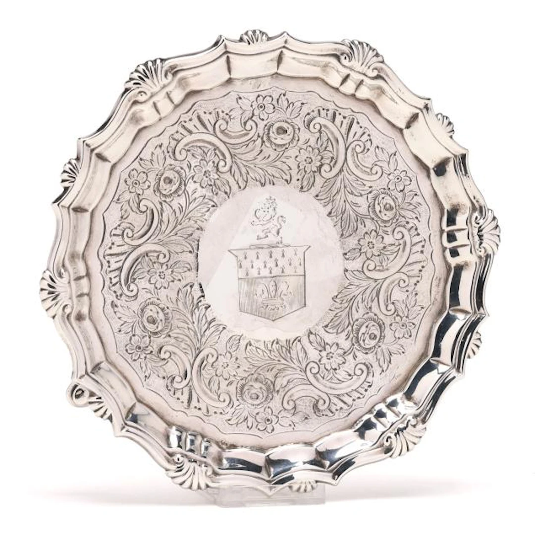 Rare George II Silver Salver, Mark of Dorothy Mills