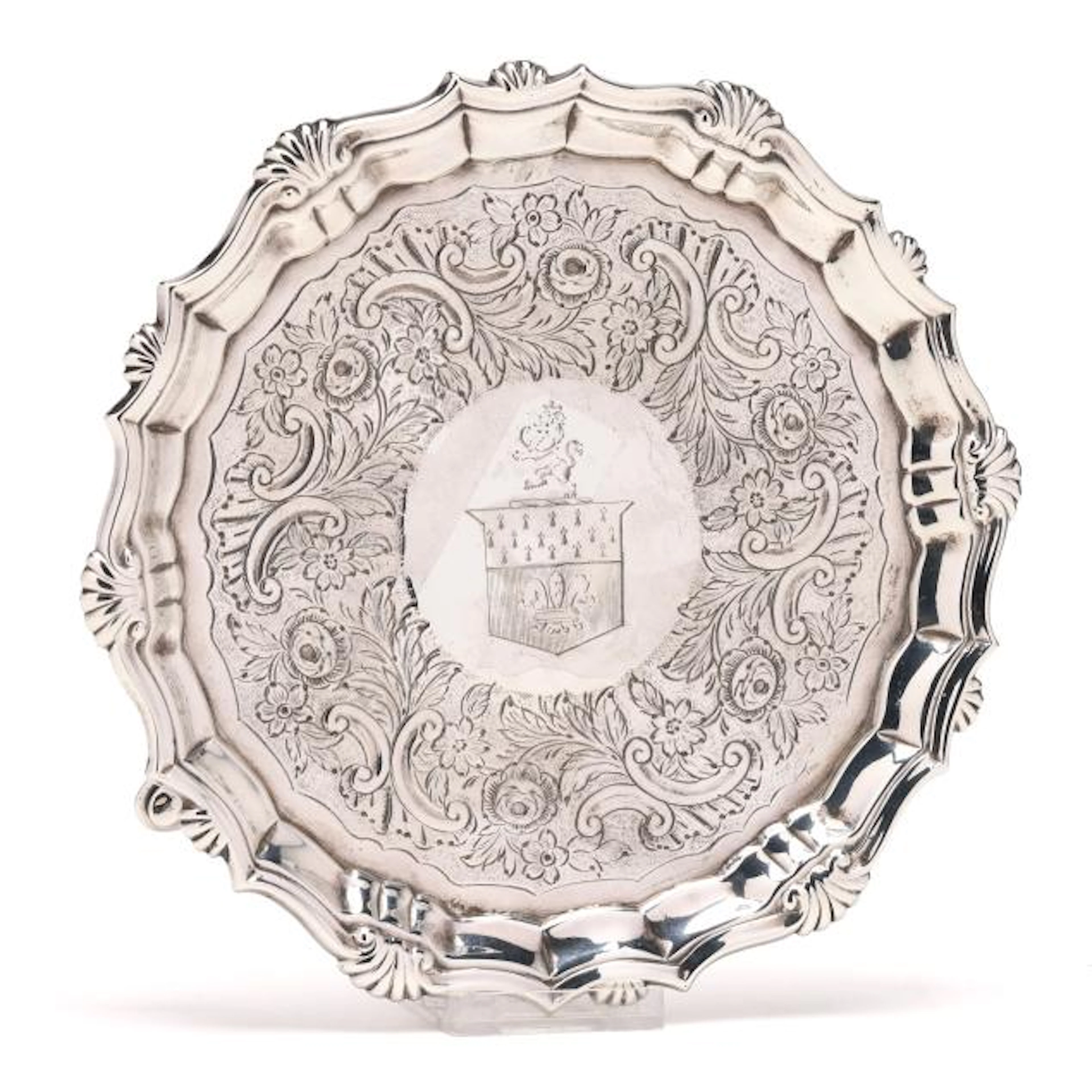 Rare George II Silver Salver, Mark of Dorothy Mills