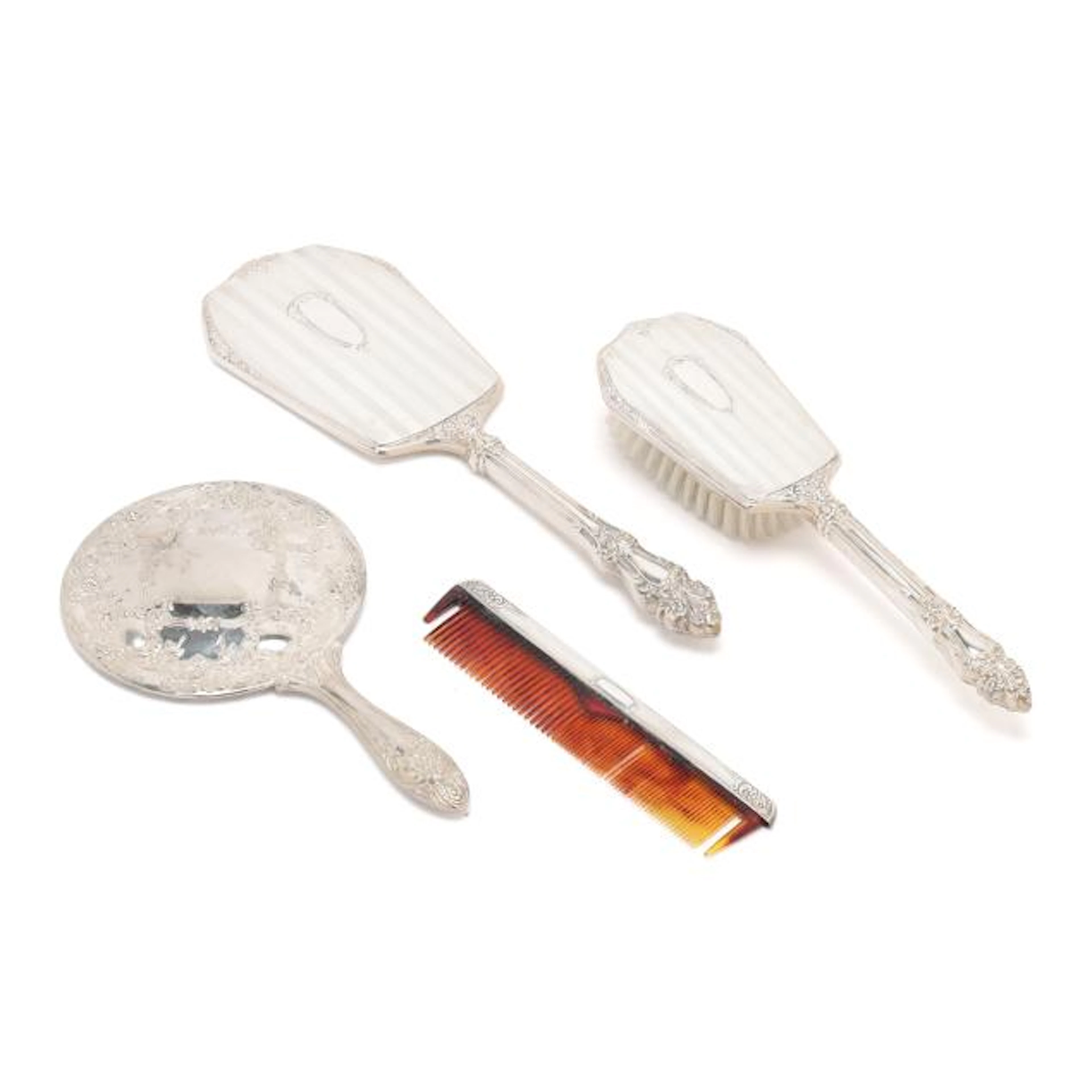 American Sterling Silver Vanity Set, Mark of Saart Brothers