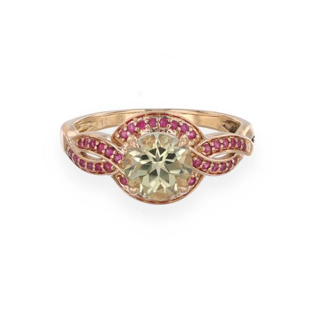 Rose Gold, Zultanite, and Ruby Ring