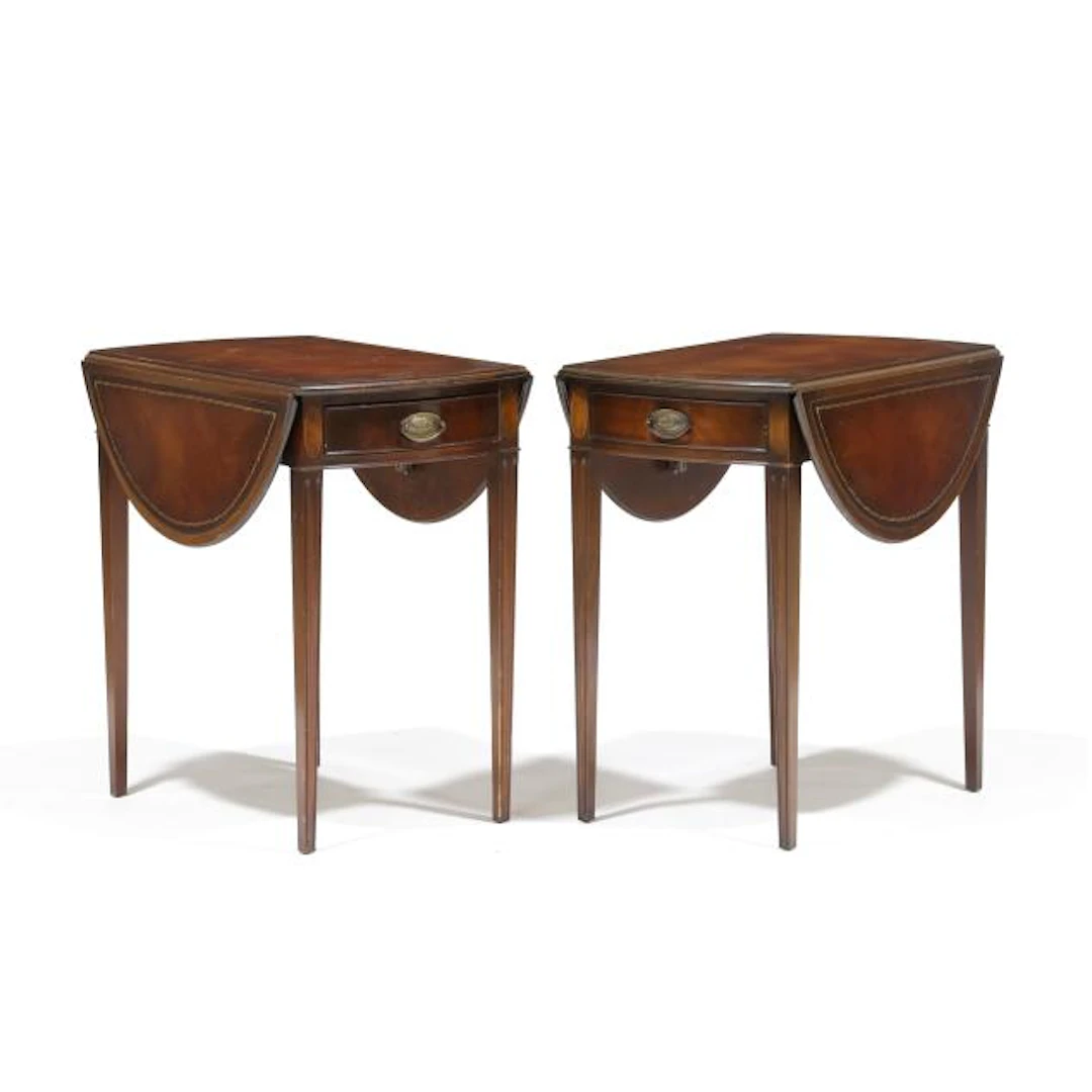 Pair of Hepplewhite Style Inlaid Mahogany Pembroke Tables
