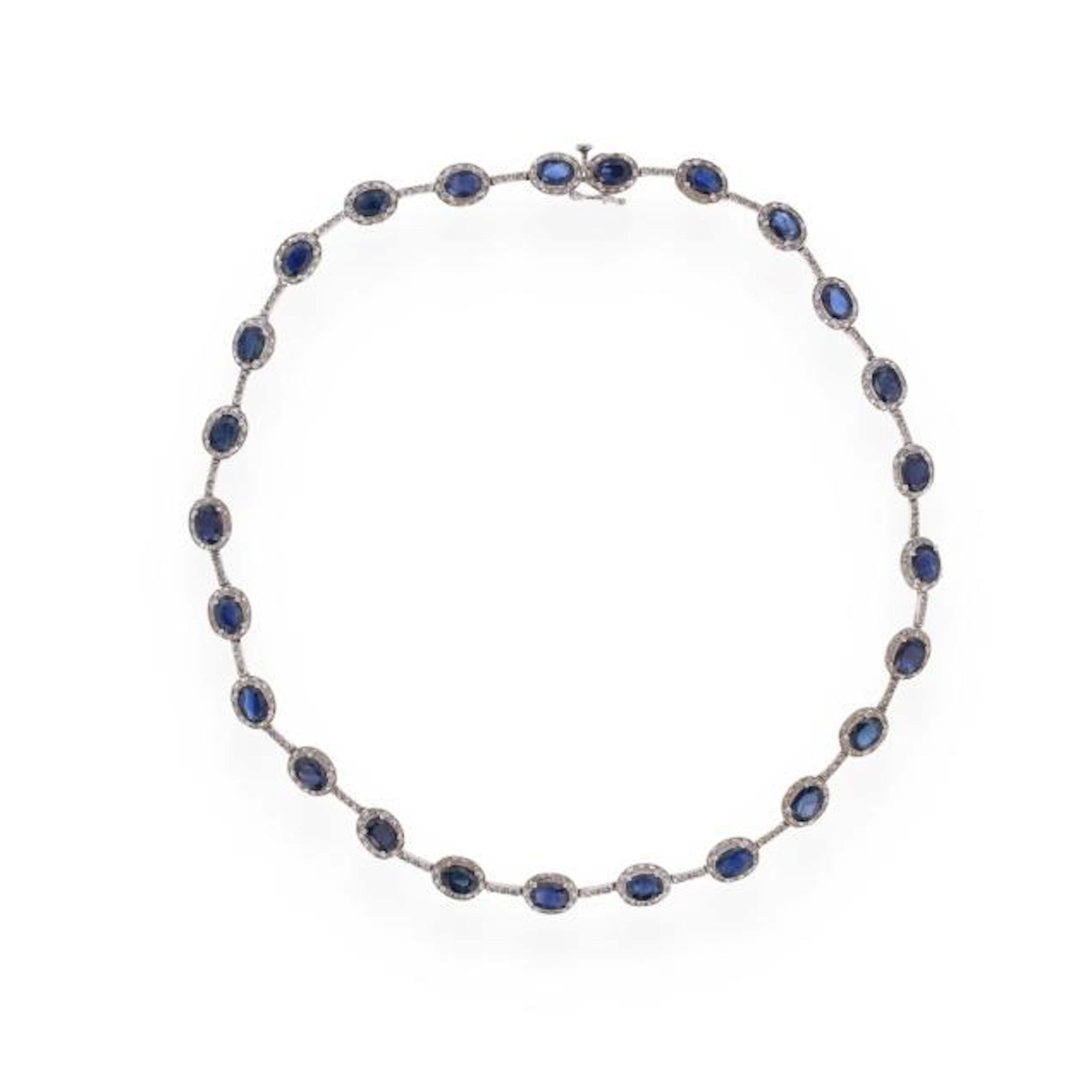 White Gold and Sapphire Necklace