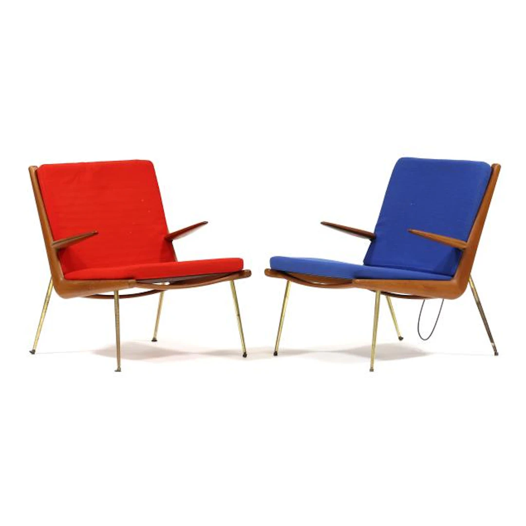 Peter Hvidt & Olga Mølgaard Nielsen, Pair of Boomerang Lounge Chairs