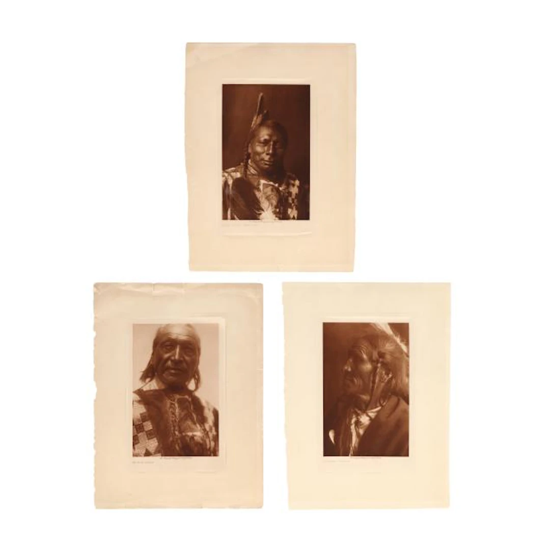 Edward S. Curtis (American, 1868–1952), Three Rare Photogravures from