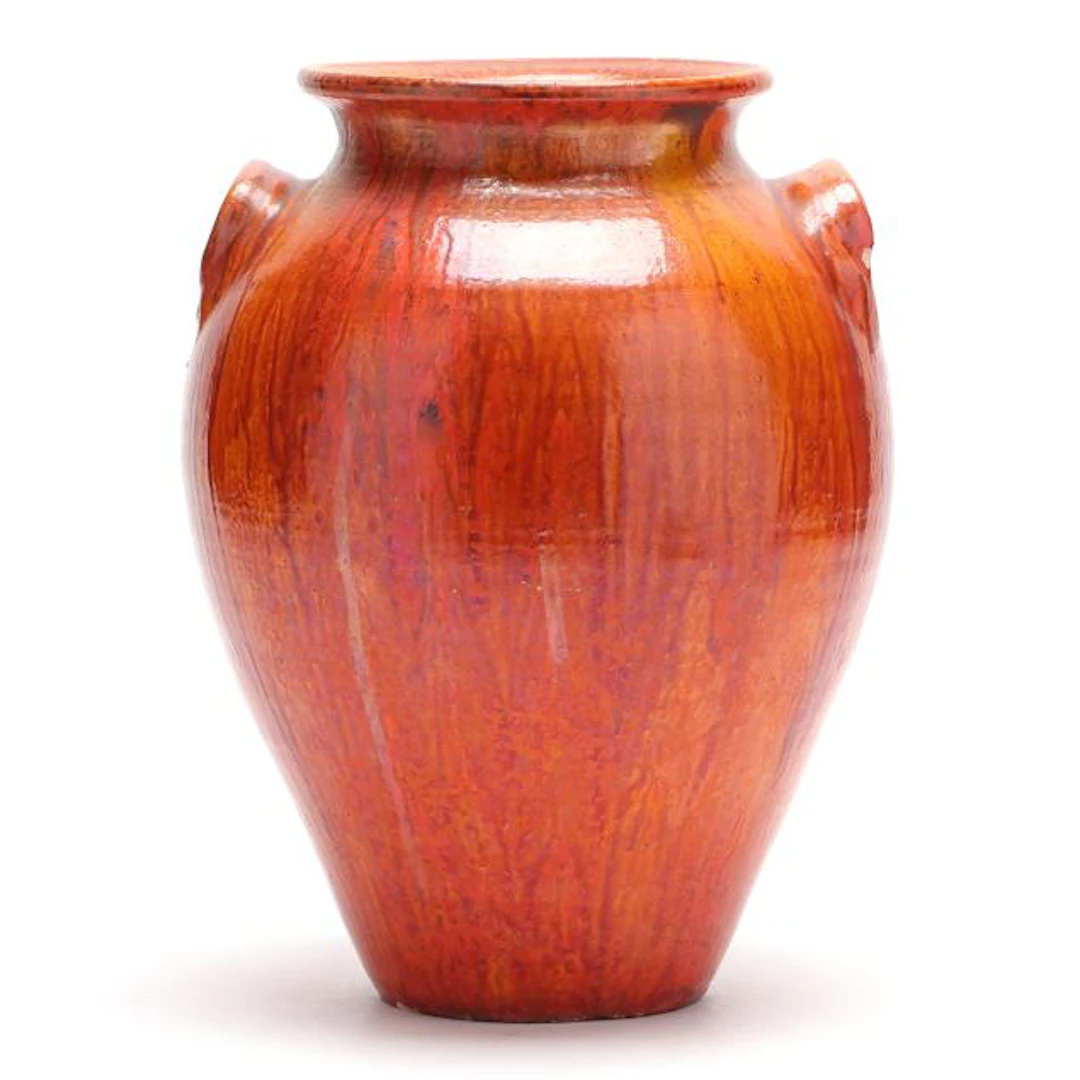 JB Cole Pottery (Steeds, NC), Chrome Red Floor Vase