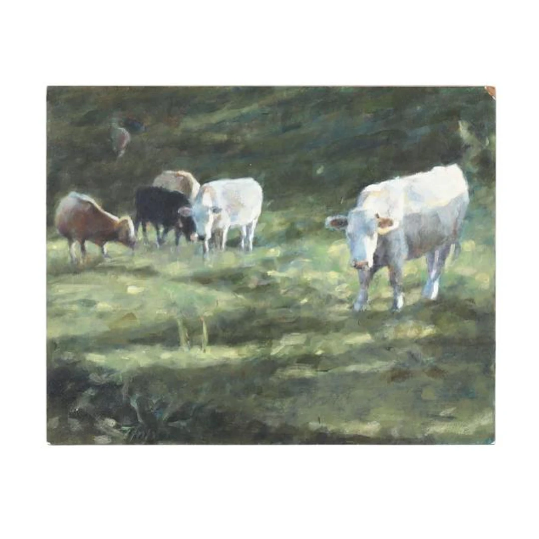 Tim Ford (NC, b.1957), Afternoon Cattle Study