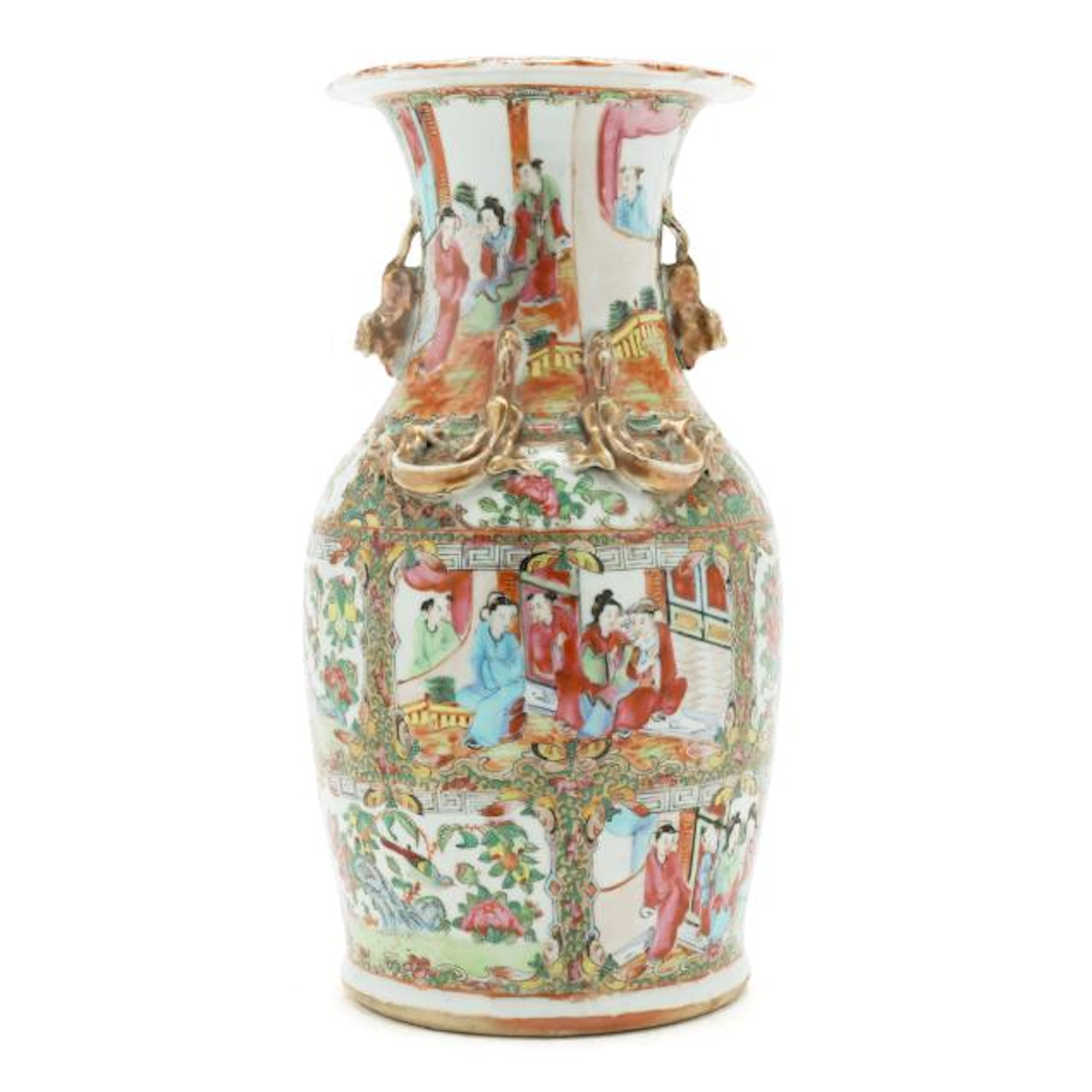 A Chinese Export Porcelain Rose Medallion Vase