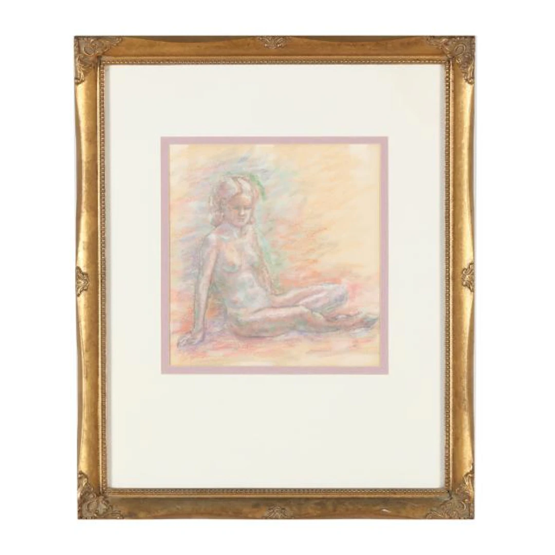 Wes Crawley (American, 1922-1985), Seated Nude Sketch
