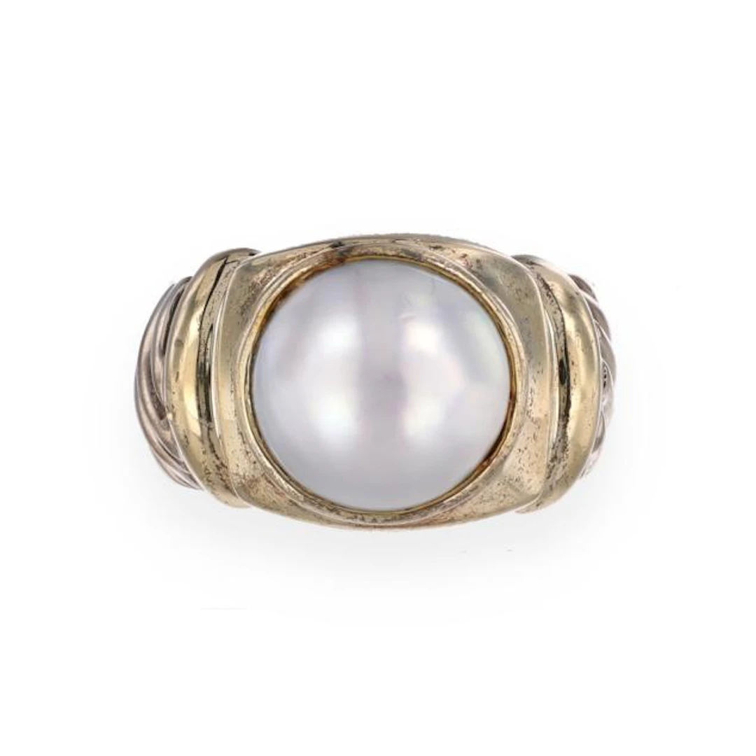 Silver, Gold, and Mabé Pearl Ring, David Yurman