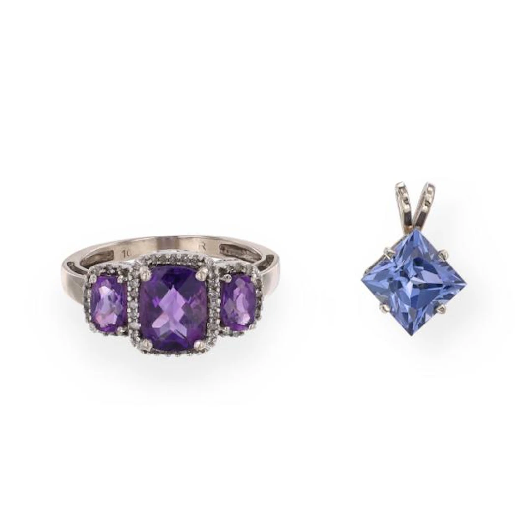 Two Gold and Gem-Set Jewelry Items