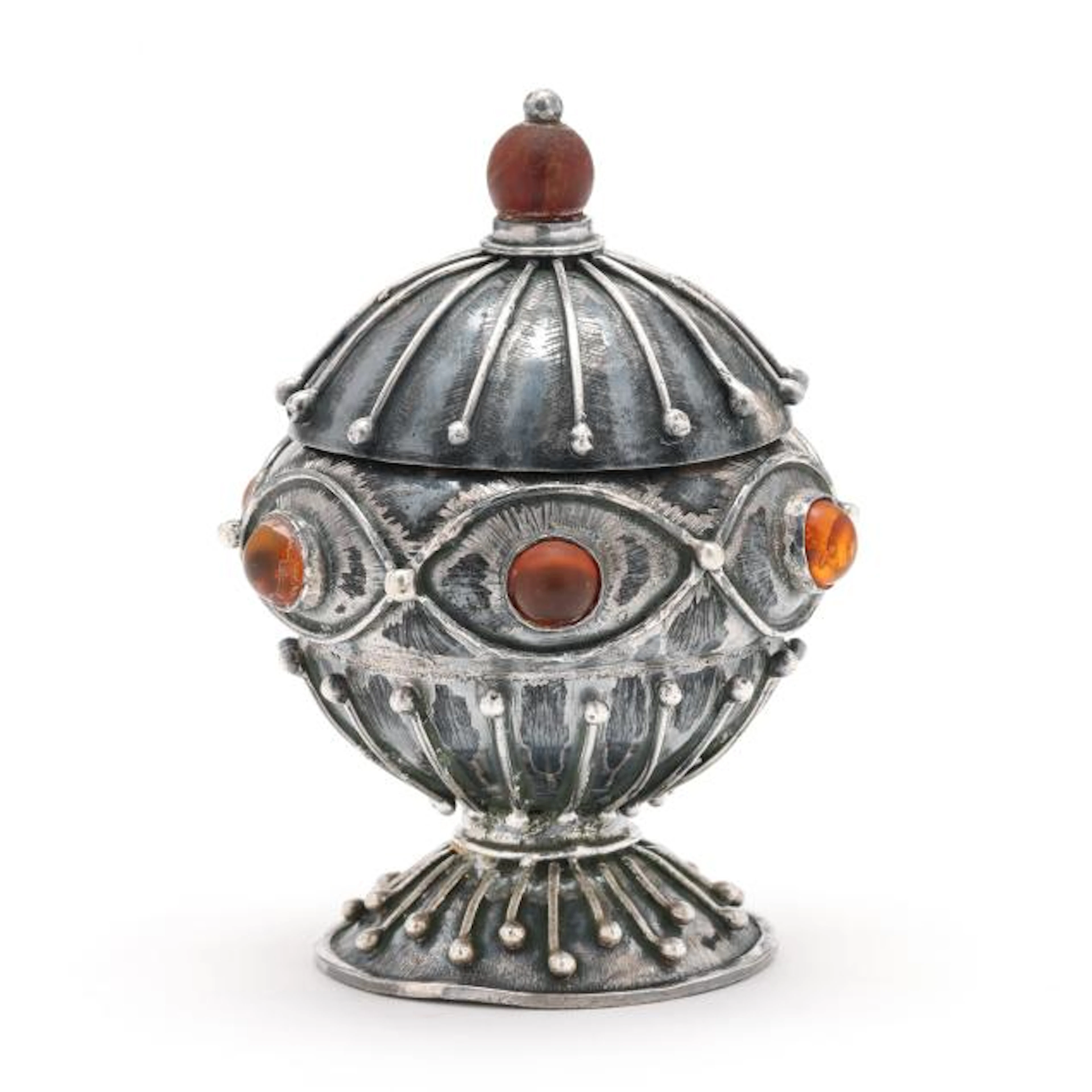 Polish Silver Amber Mounted Box