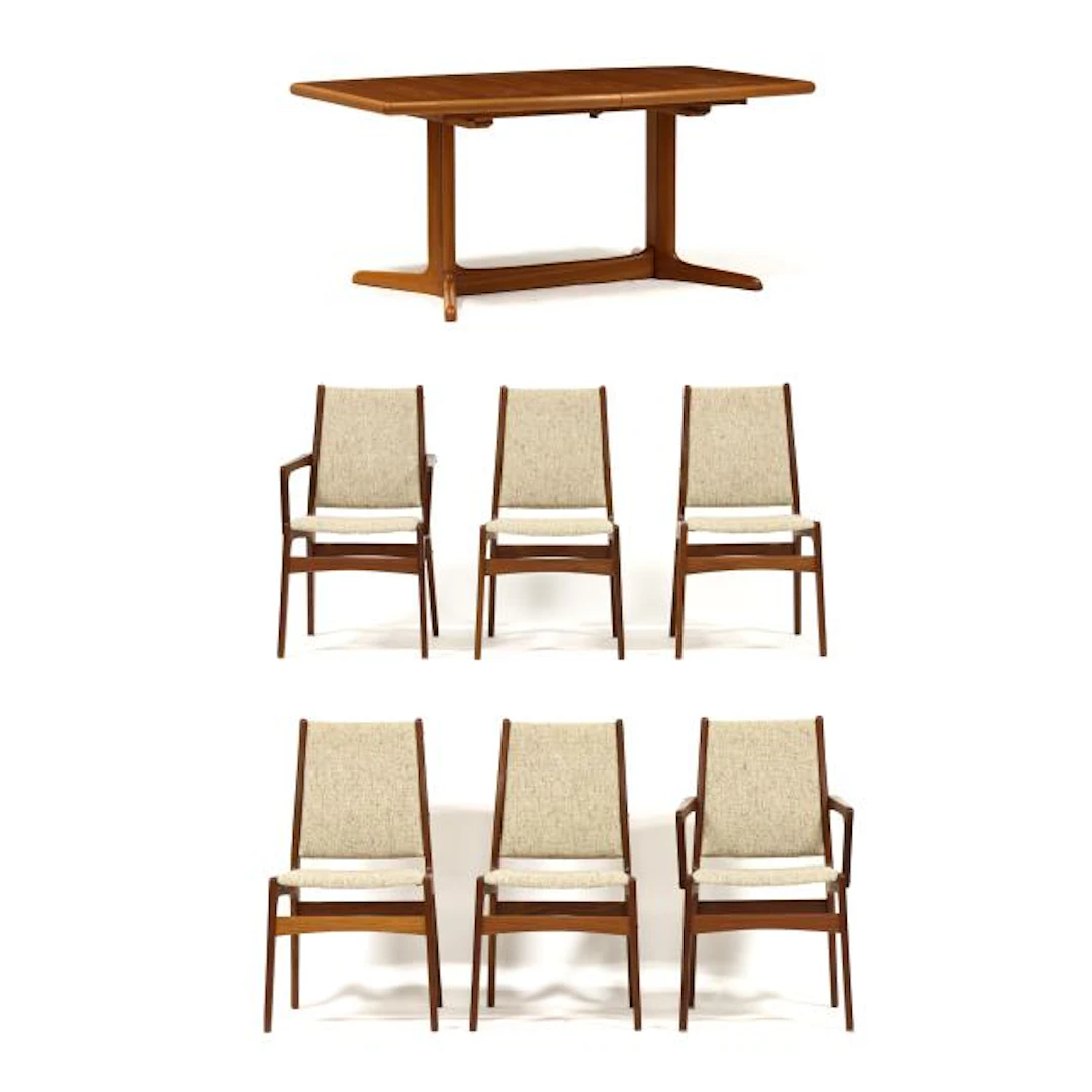 Skovby Møbelfabrik, Modern Teak Dining Table and Six Chairs