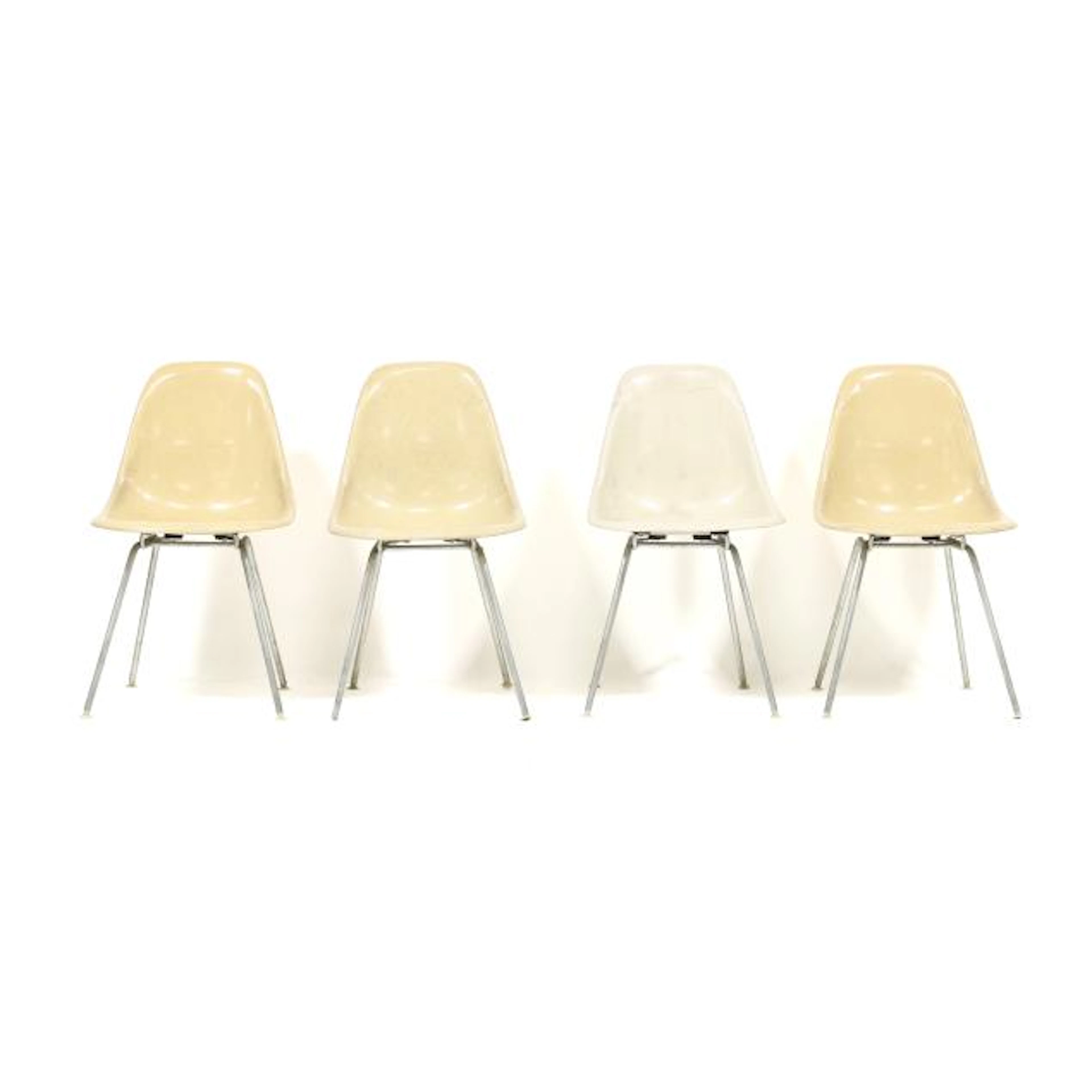 Charles and Ray Eames, Set of Four Vintage Fiberglass Chairs