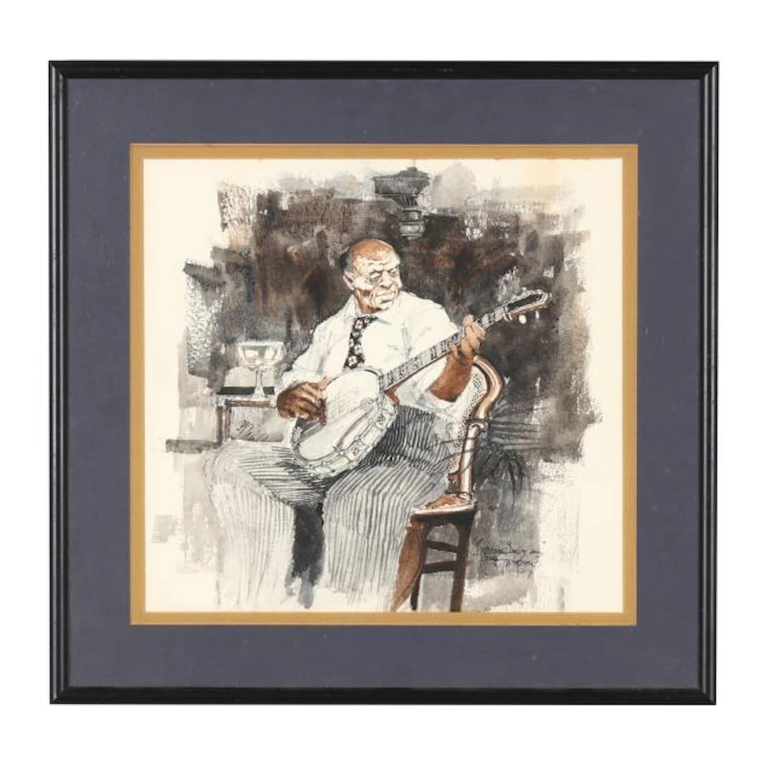 Tommy Thompson (American, b. 1948), New Orleans Banjo Man
