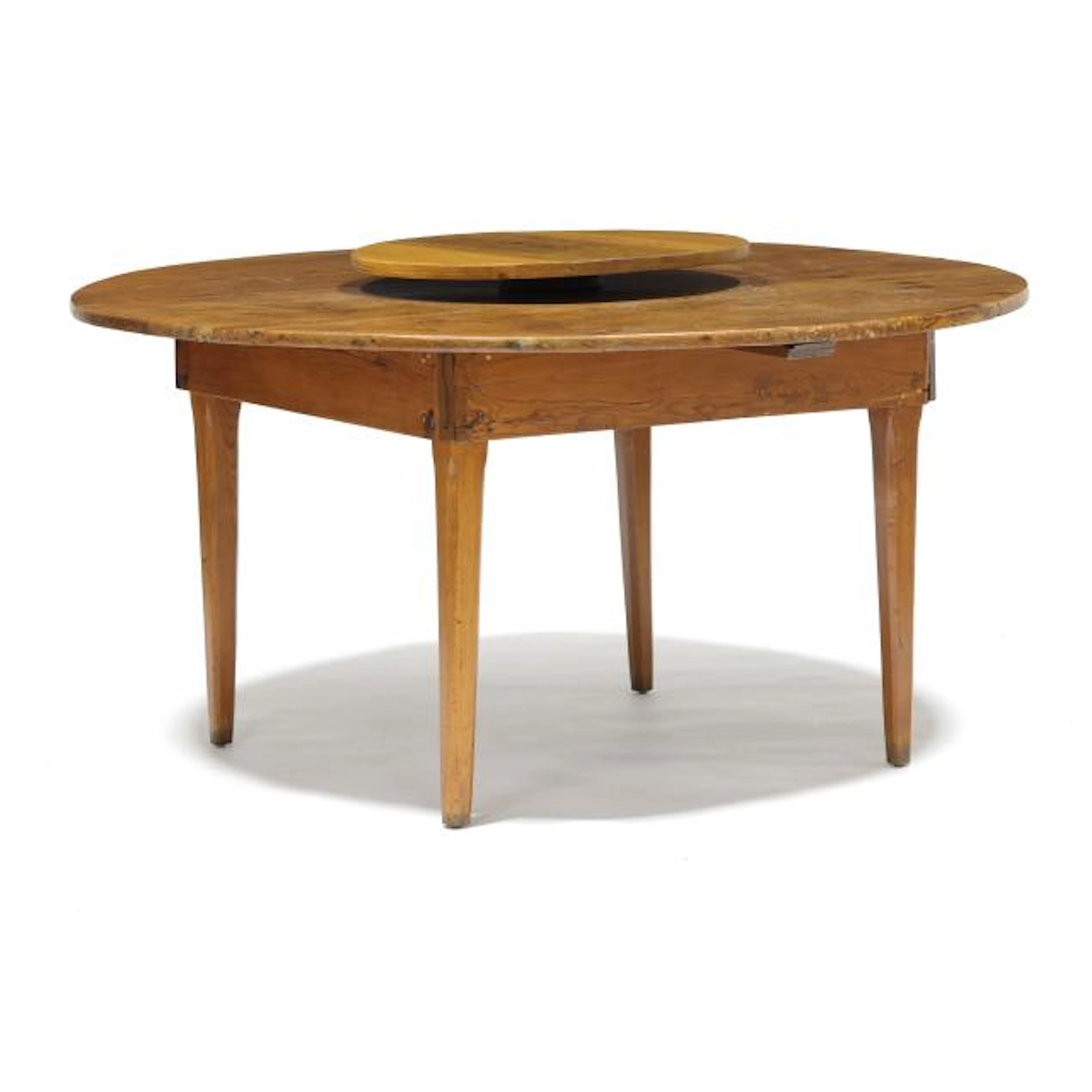 Antique Southern Heart Pine Lazy Susan Table
