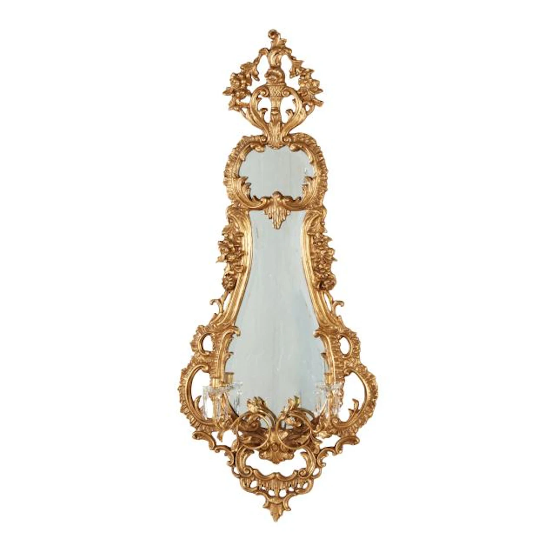 Friedman Brothers, Rococo Style Gilt Girandole Mirror