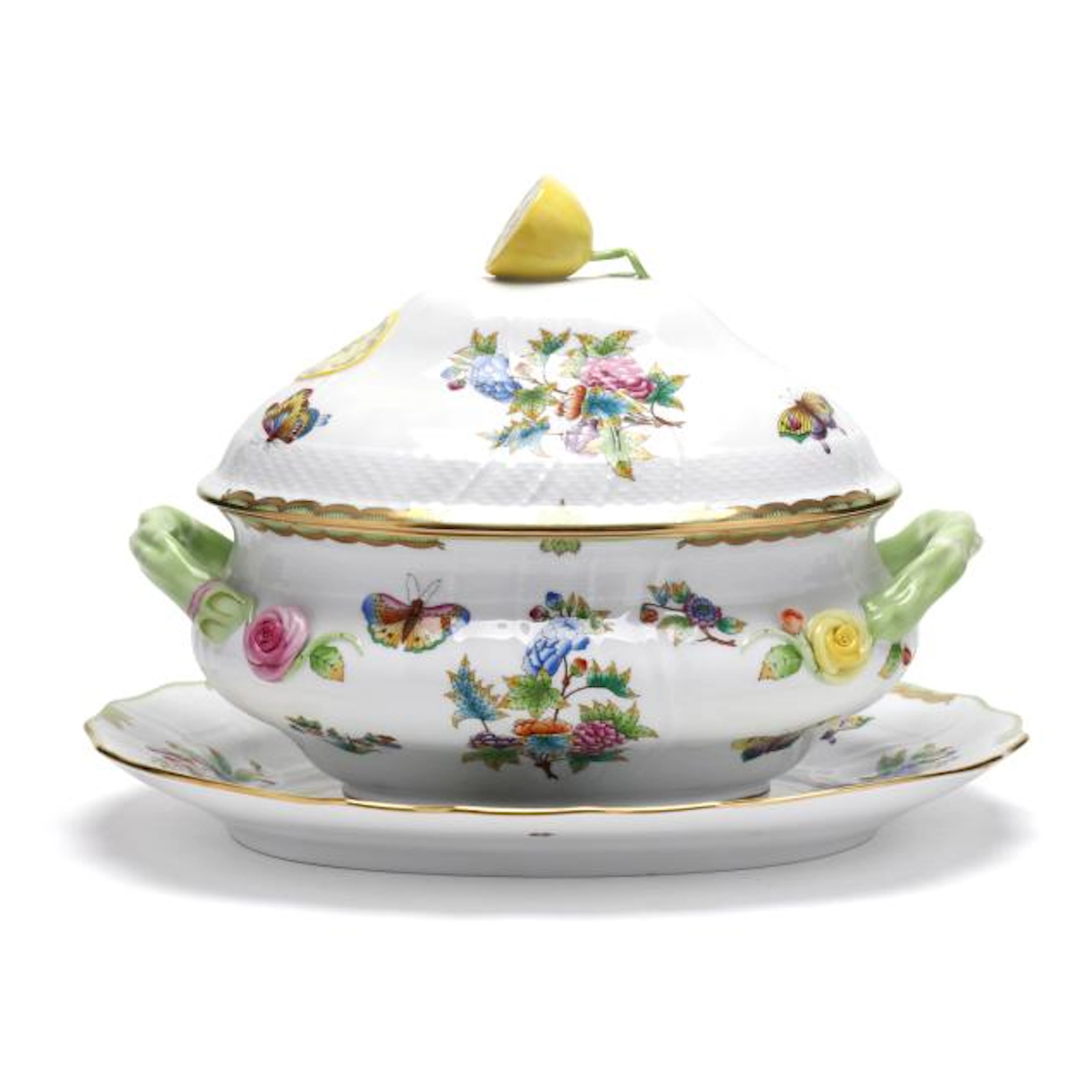 Herend Queen Victoria Large Lidded Tureen with Undertray