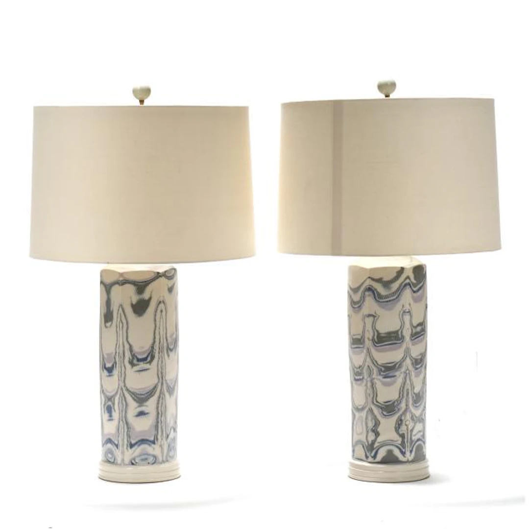 Hiroshi Sueyoshi (Japanese/American, 1946-2025), Pair of Tall Modernist