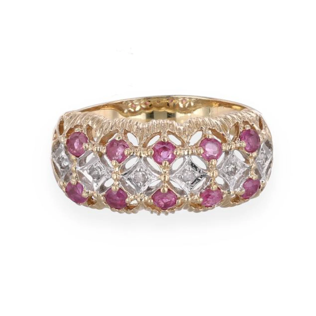 Gold, Ruby, and Diamond Ring