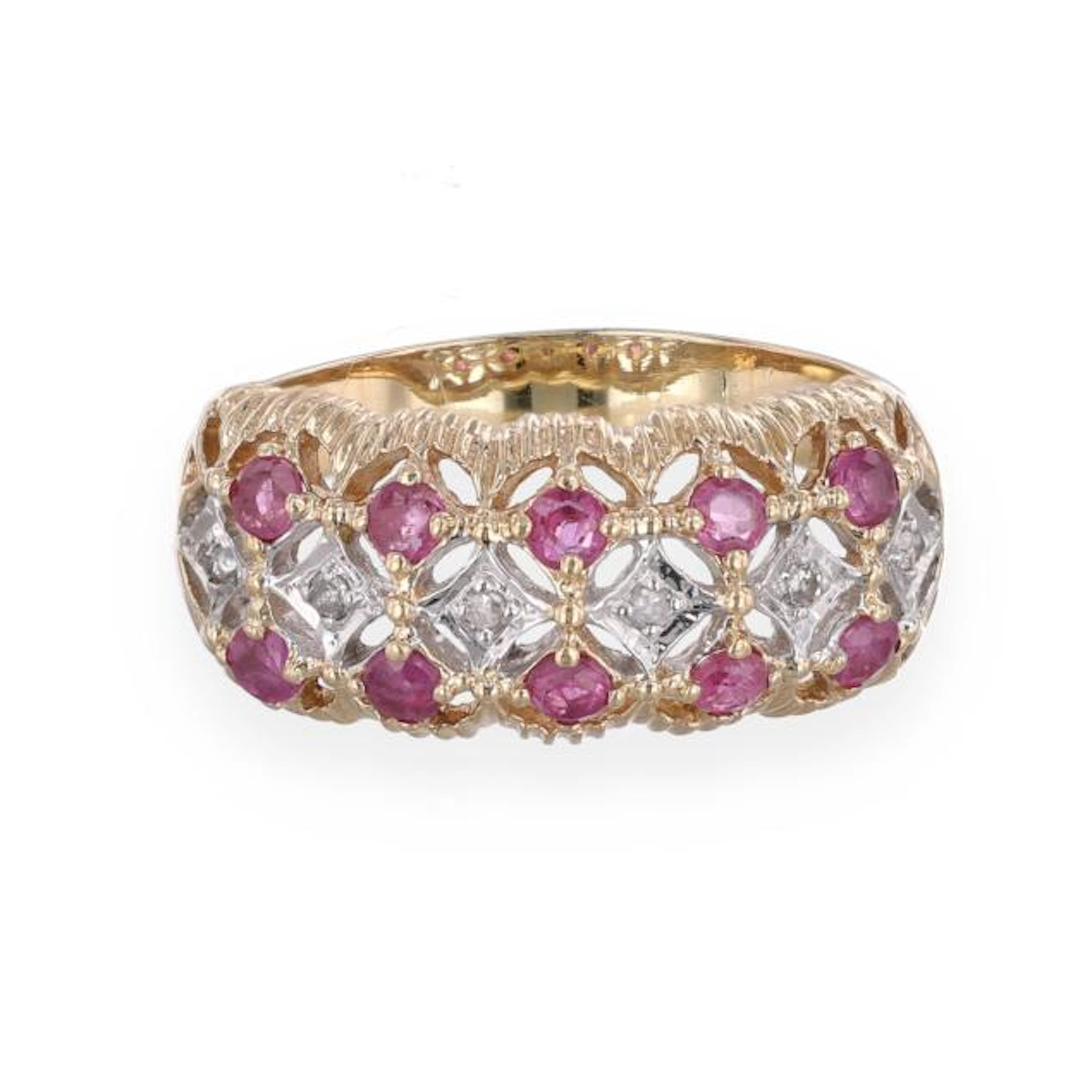 Gold, Ruby, and Diamond Ring