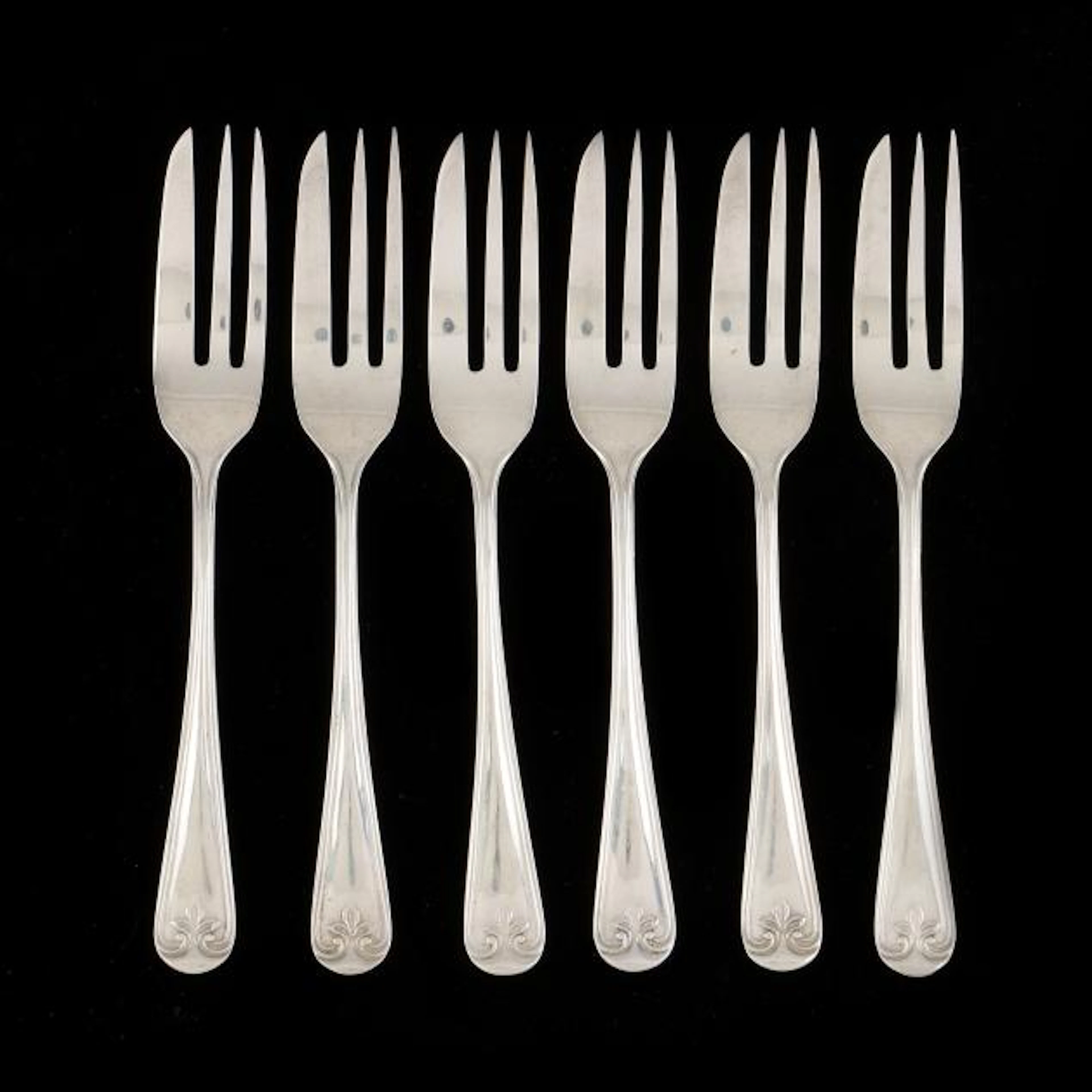Set of Six George V Silver Fruit Forks, Mark of Arthur Price & Co Ltd