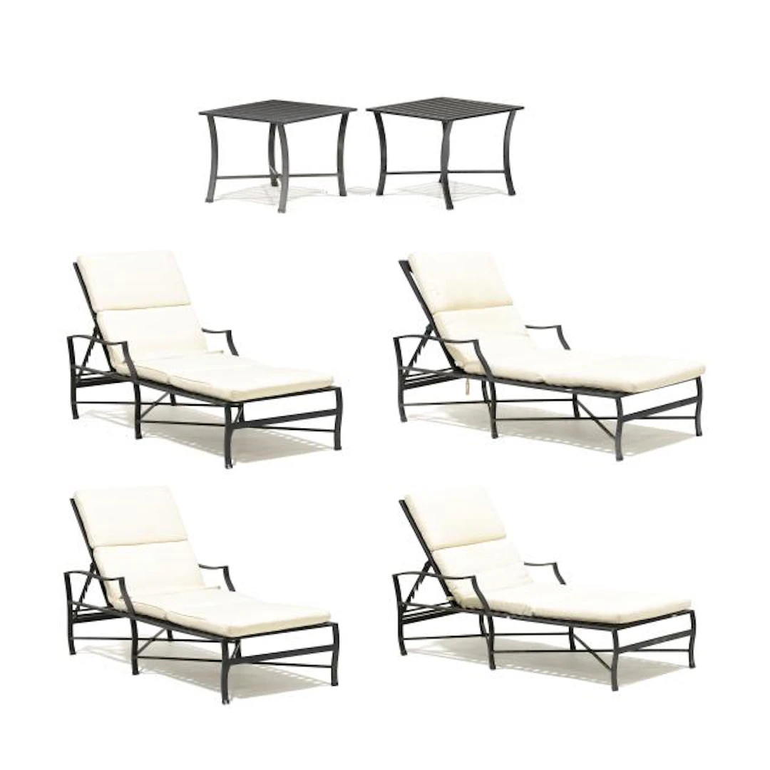 Summer Classics, Four Monaco Chaise Lounges and Two Side Tables