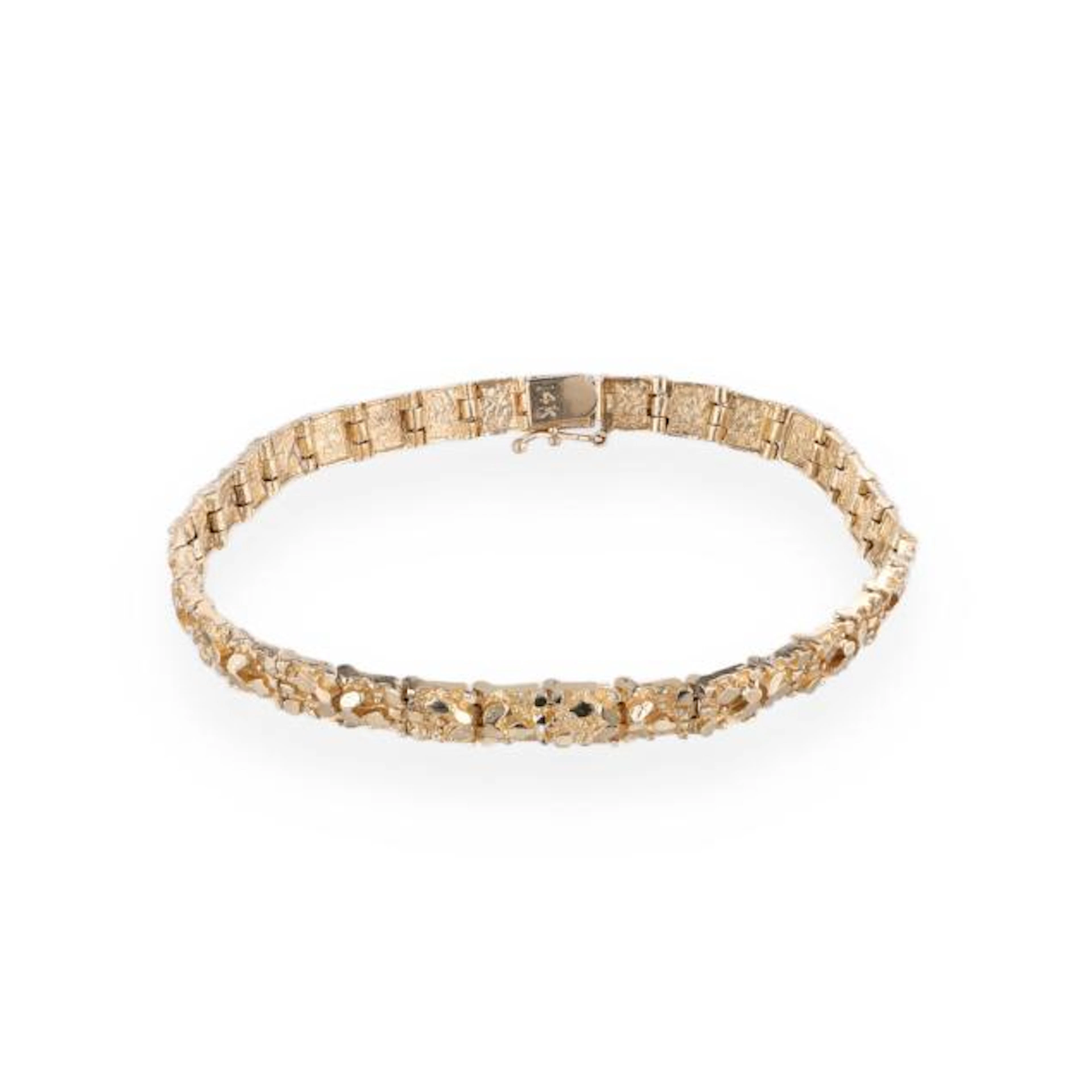 Gold Nugget Motif Link Bracelet