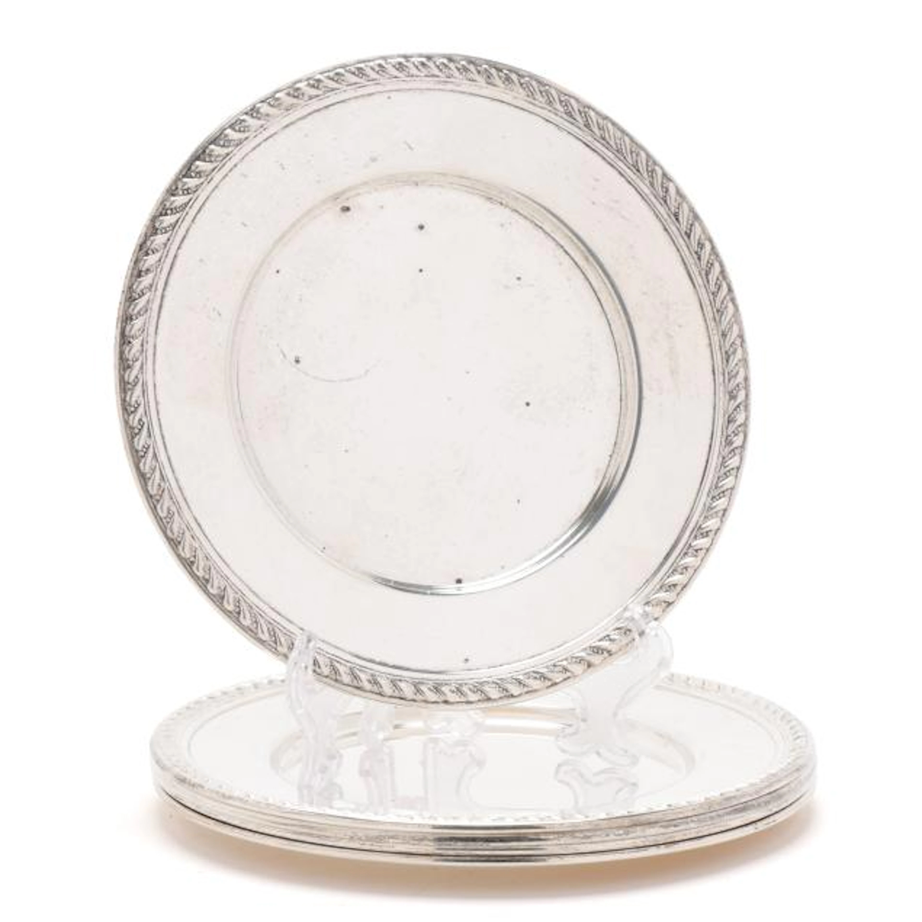 Set of Five Preisner Sterling Silver Bread Plates