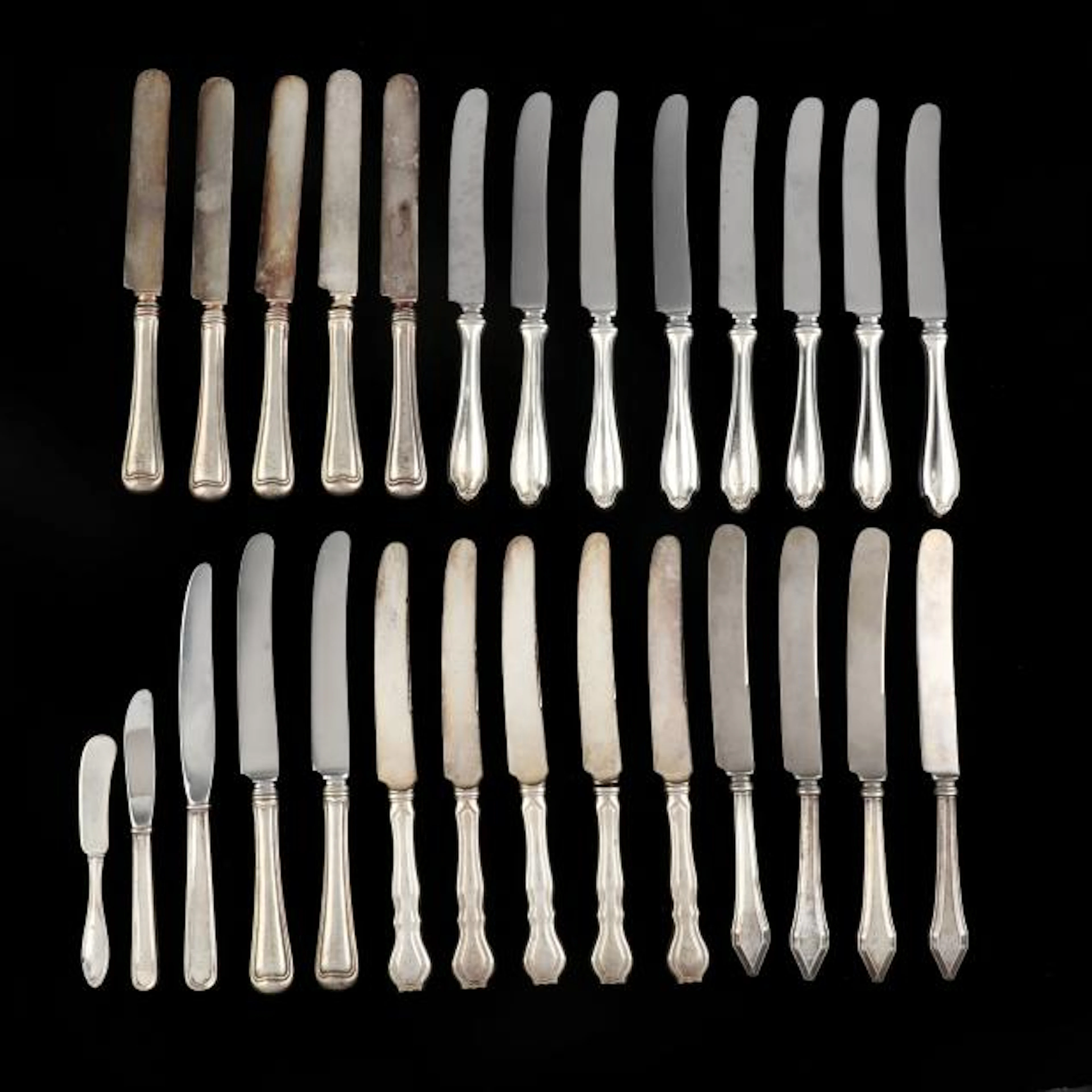 Collection of (27) American Sterling Silver Knives
