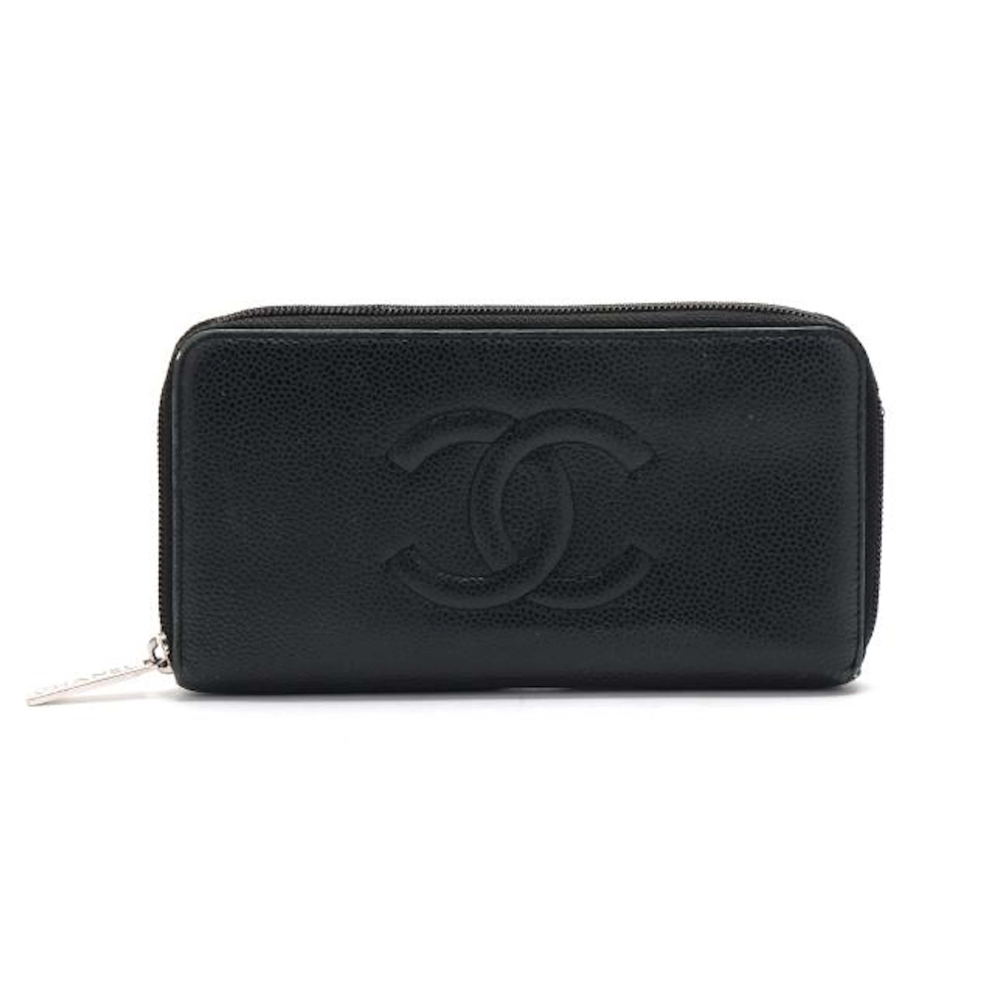 Vintage Black Timeless CC Zip Around Wallet, Chanel