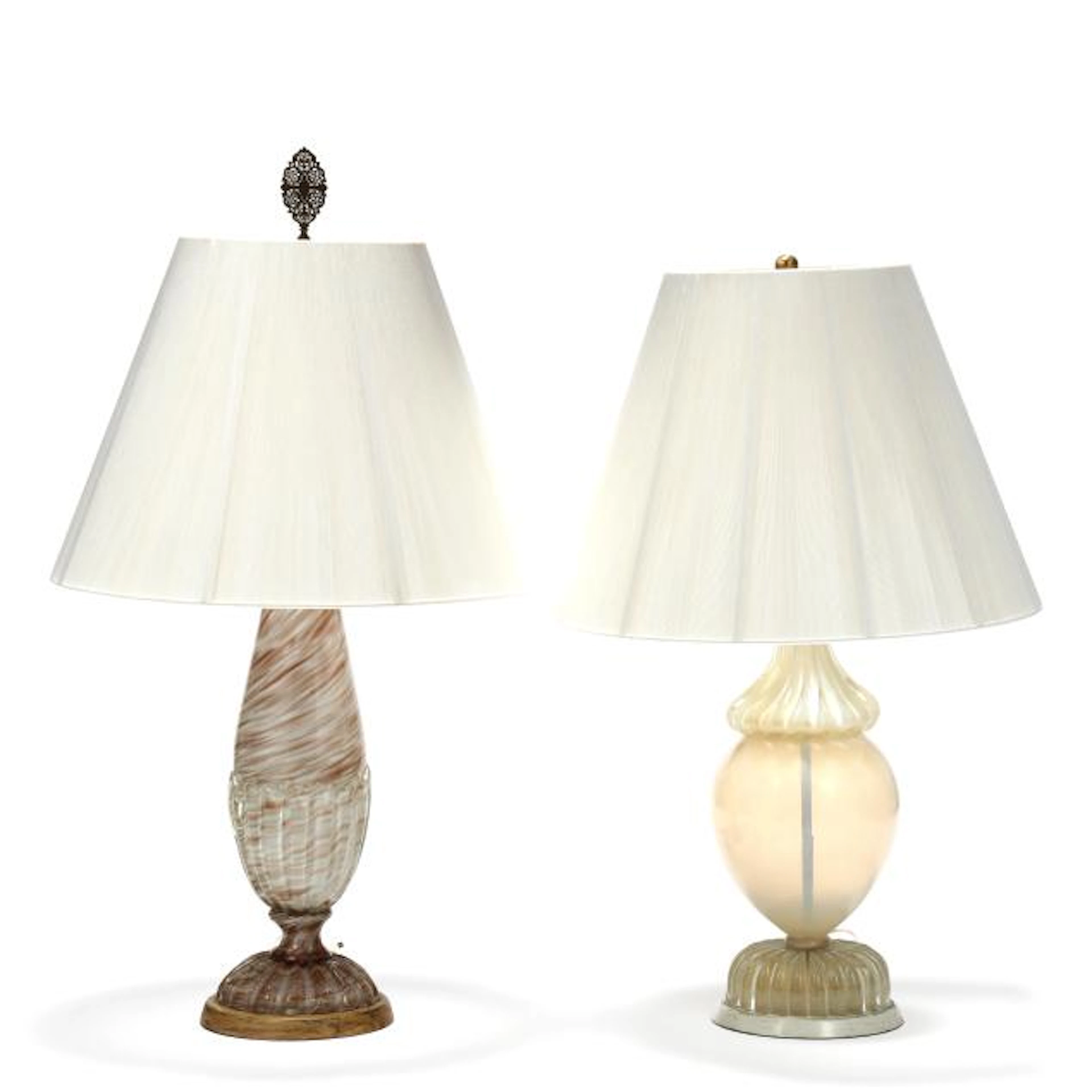 Two Mid-Century Murano Art Glass Lamps