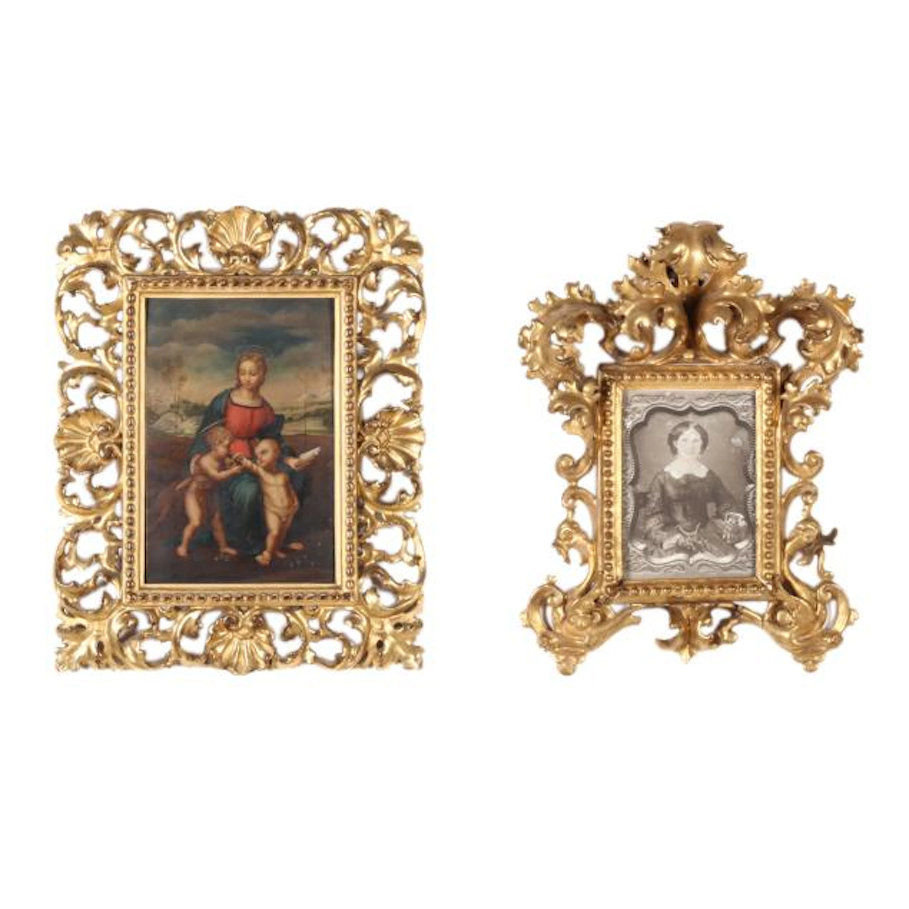Two Antique Florentine Giltwood Frames