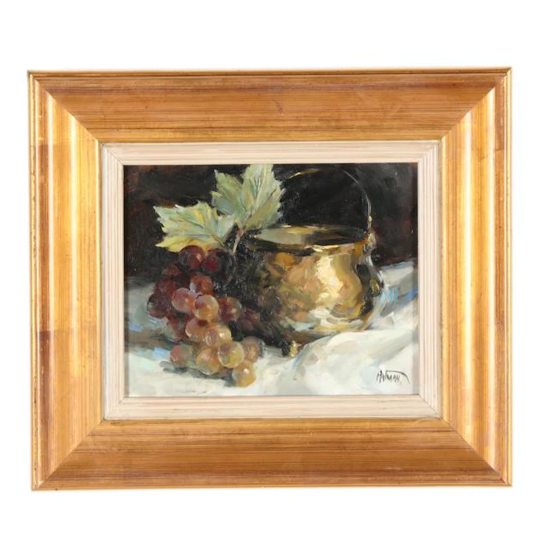 Rebecca Patman Chandler (NC, b. 1938), Brass & Grapes