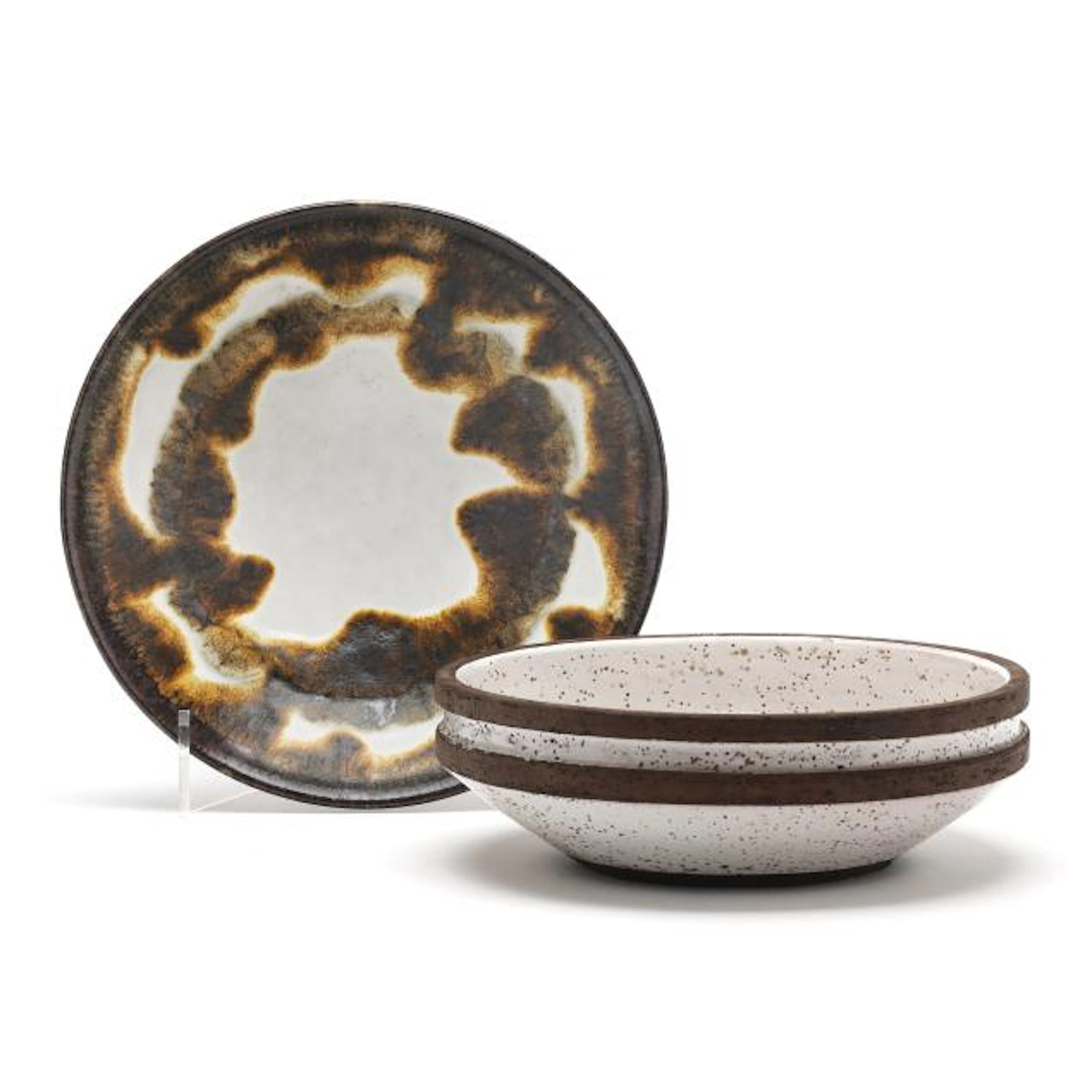 Bagni and Bitossi for Raymor, Two Italian Mid-Century Pottery Bowls
