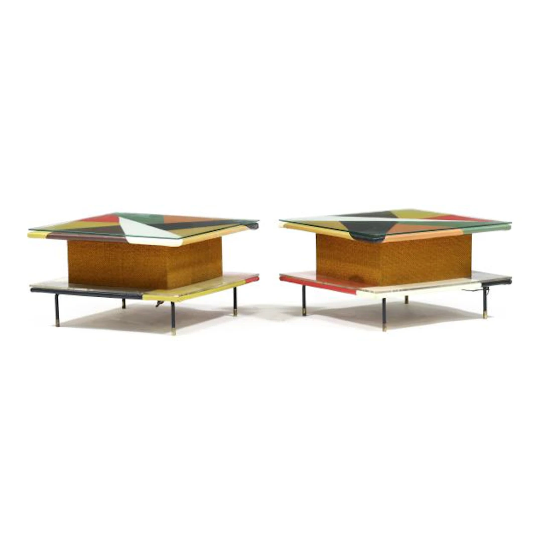 Pair of Mid-Century Speaker Side Tables