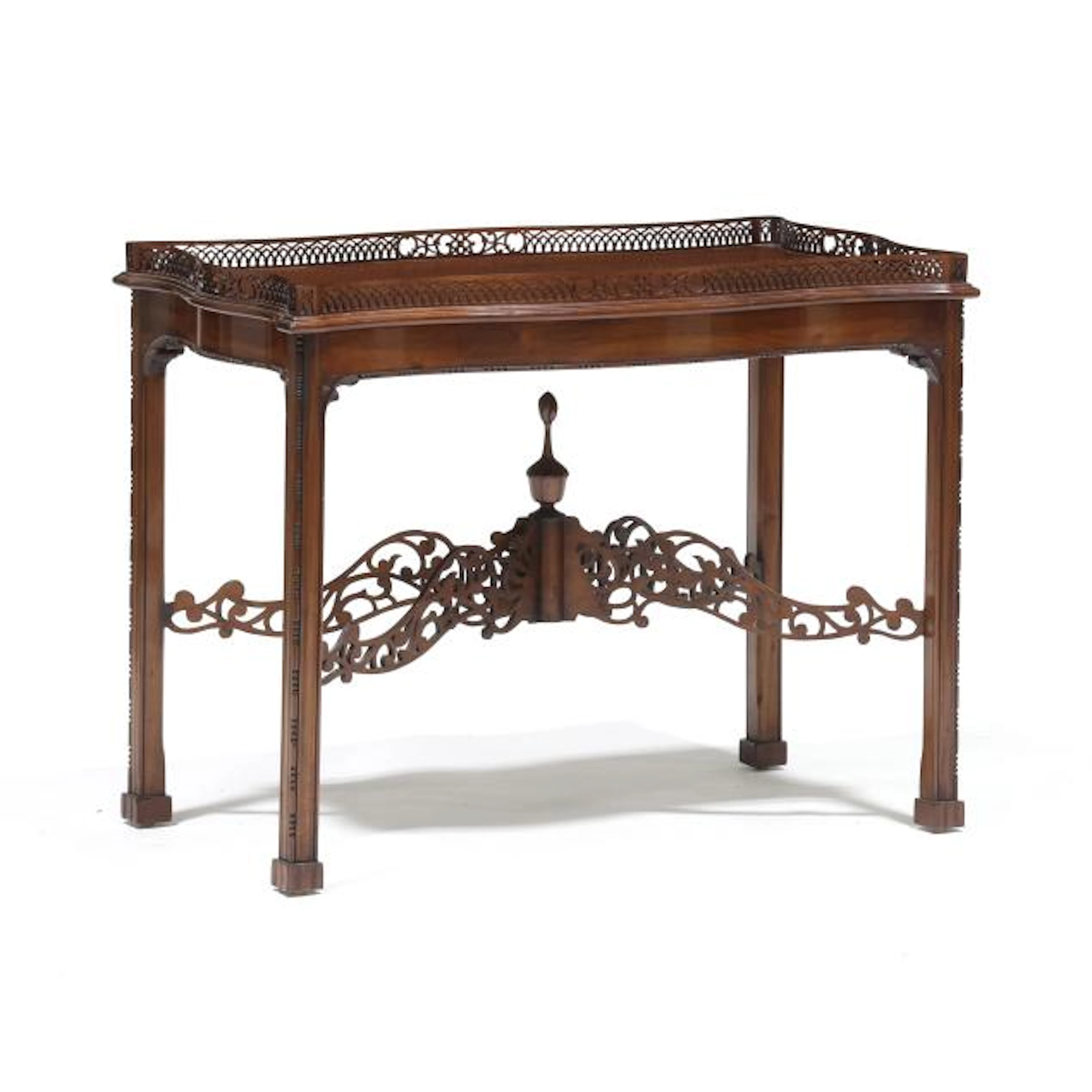 Chinese Chippendale Style Mahogany Tea Table