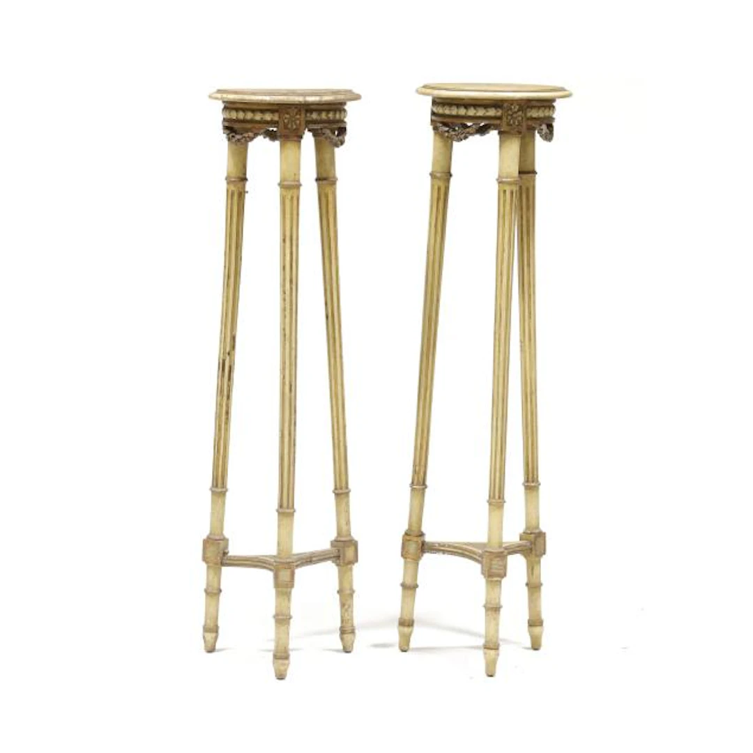 Pair of Louis XVI Style Painted Stands