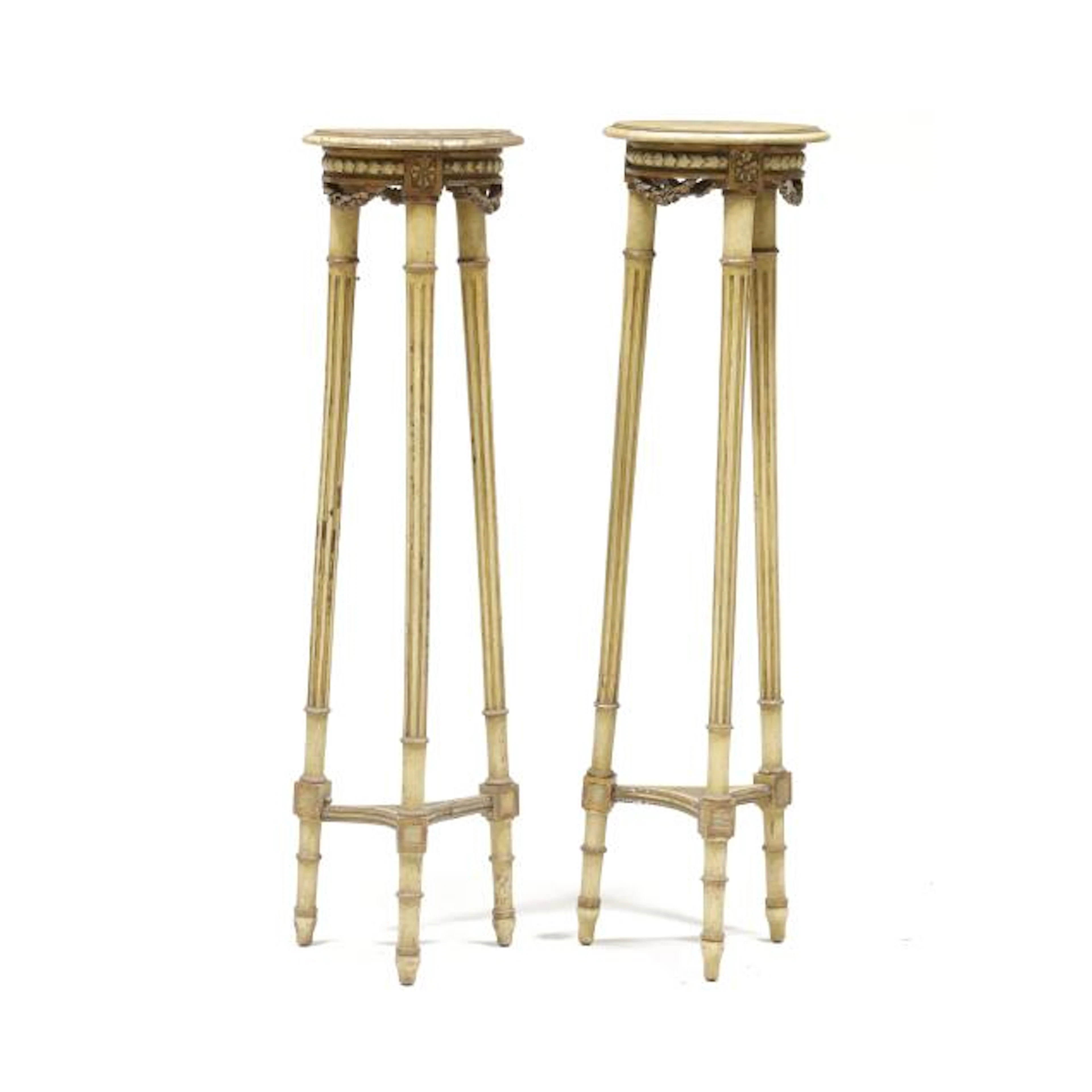 Pair of Louis XVI Style Painted Stands