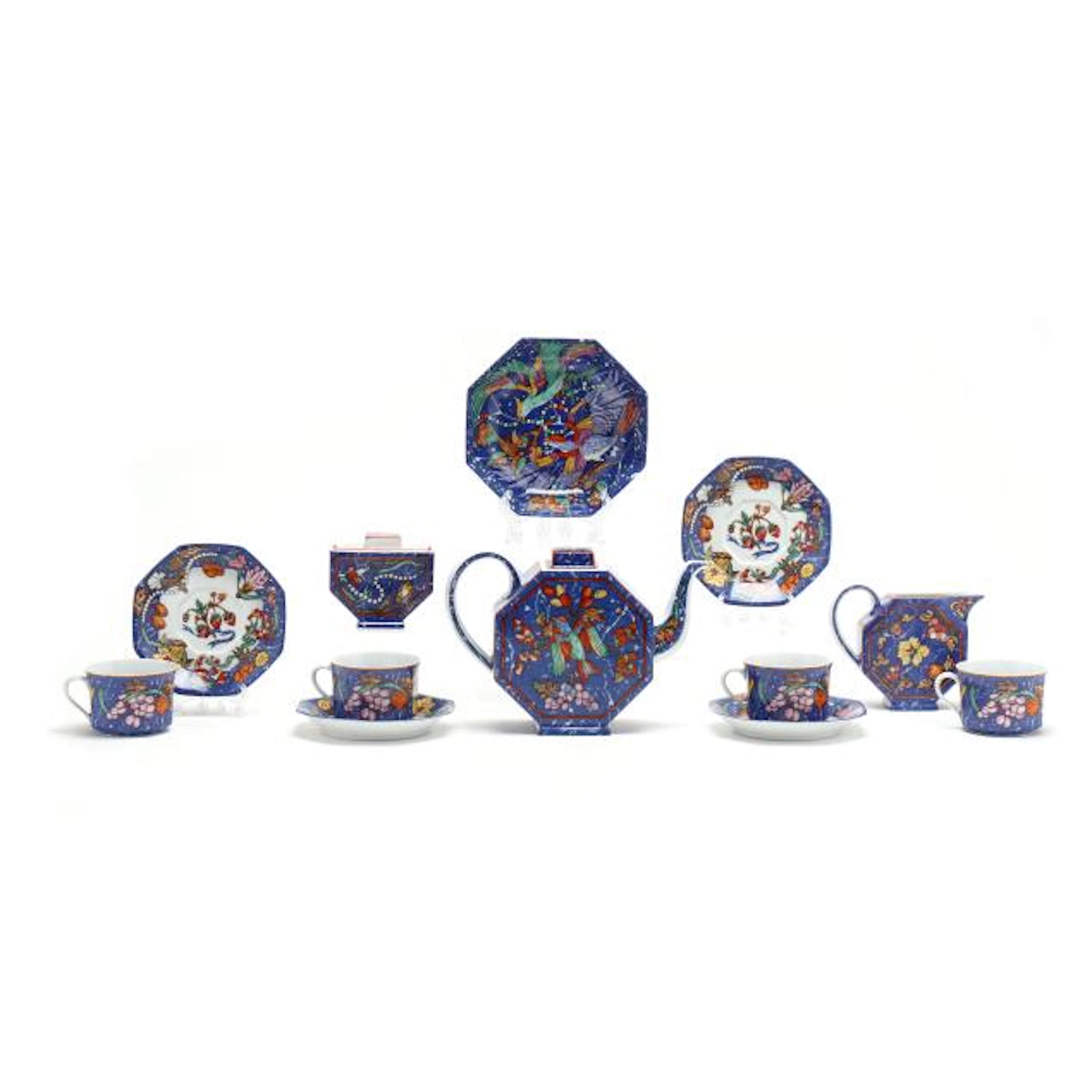 Twelve Piece Hermès Marqueterie Tea Service